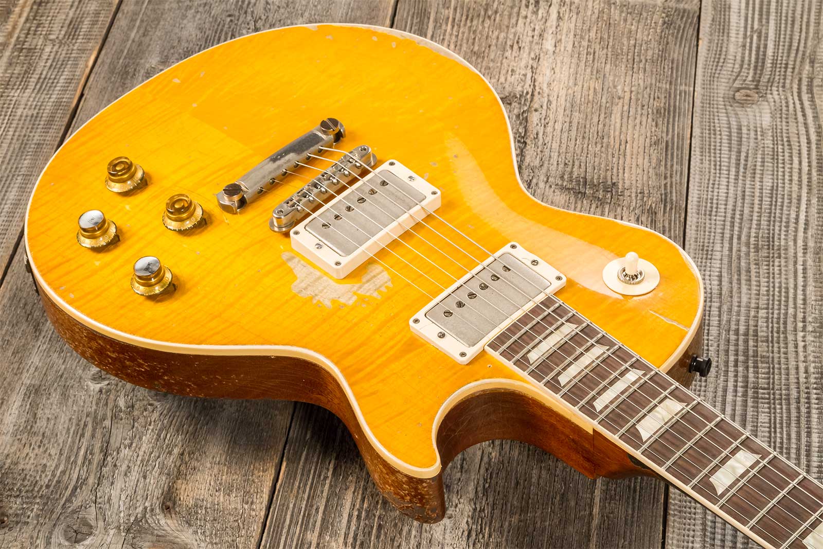 Gibson Custom Shop Kirk Hammett Les Paul Standard Greeny 2h Ht Rw #933631 - Murphy Lab Aged Greeny Burst - Guitare Électrique Single Cut - Variation 4