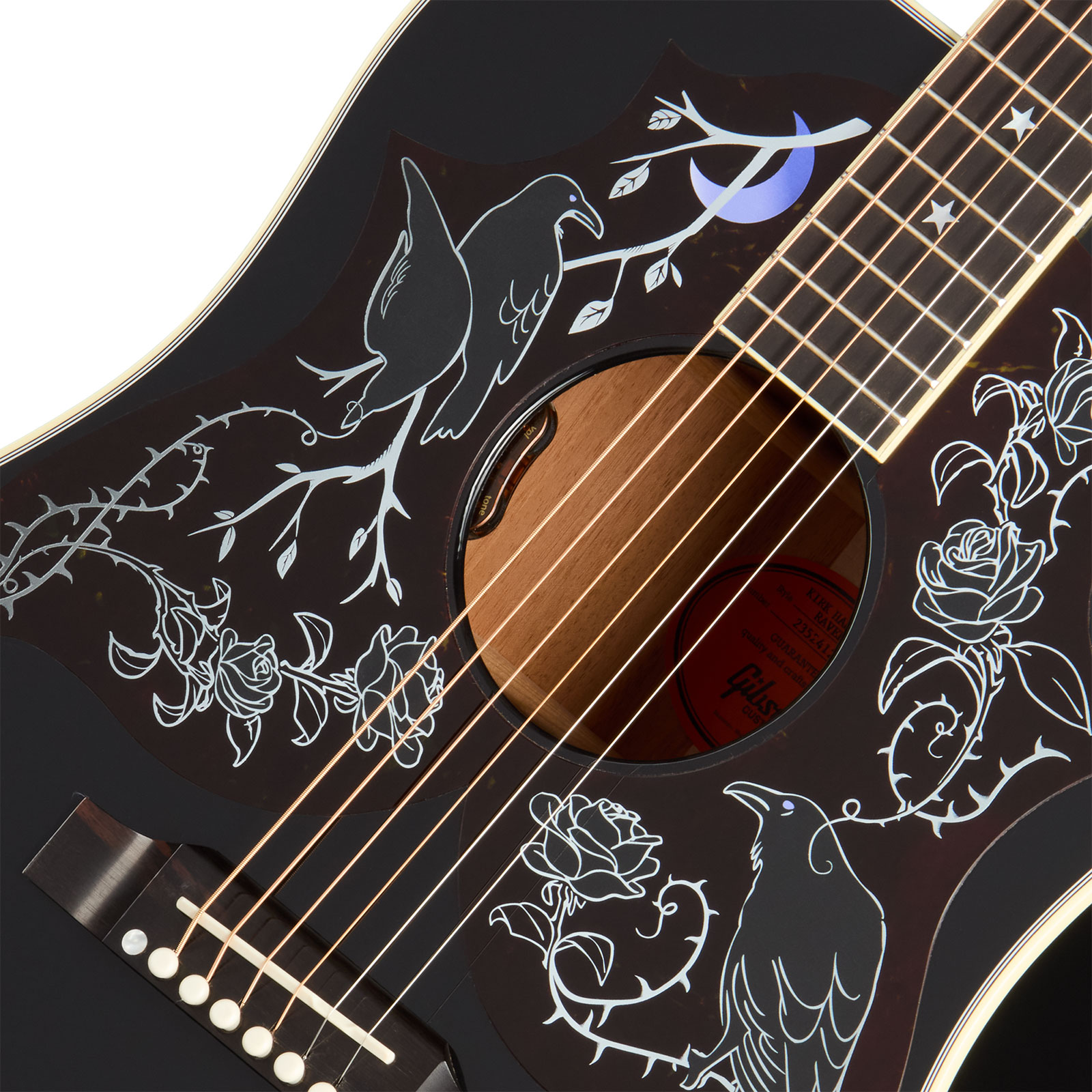 Gibson Custom Shop Kirk Hammett Raven Ltd Signature Epicea Acajou Eb - Emb 28/10 - Ebony - Guitare Folk - Variation 2