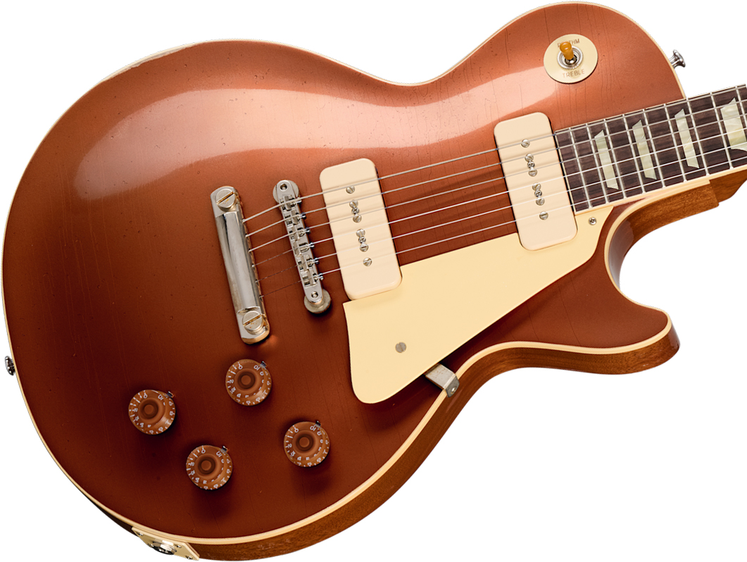 Gibson Custom Shop Les Paul 1955 Namm Show Commemorative 2s P90 Rw - Murphy Lab Light Aged Copper Iridescent - Guitare Électrique Single Cut - Variati
