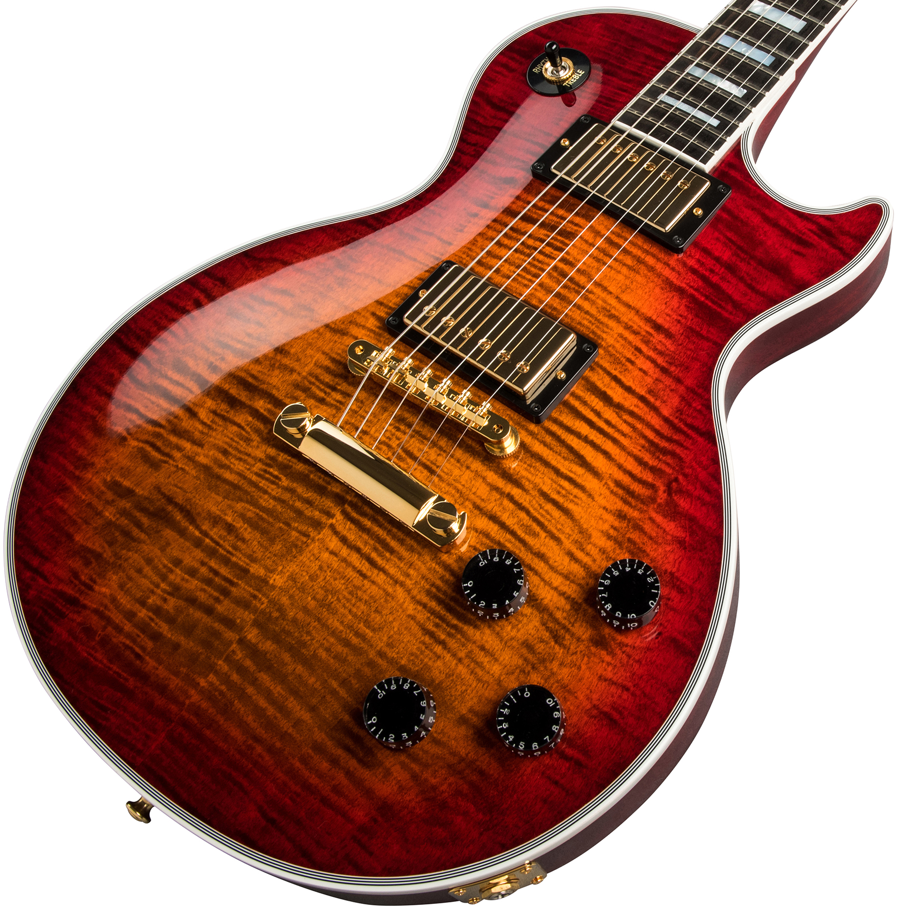 Gibson Custom Shop Les Paul Axcess Custom Figured Top 2019 2h Ht Eb - Gloss Bengal Burst - Guitare Électrique Single Cut - Variation 3