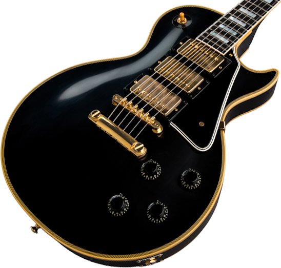 Gibson Custom Shop Les Paul Custom 1957 Reissue 3-pickup 2019 3h Ht Eb - Vos Ebony - Guitare Électrique Single Cut - Variation 2