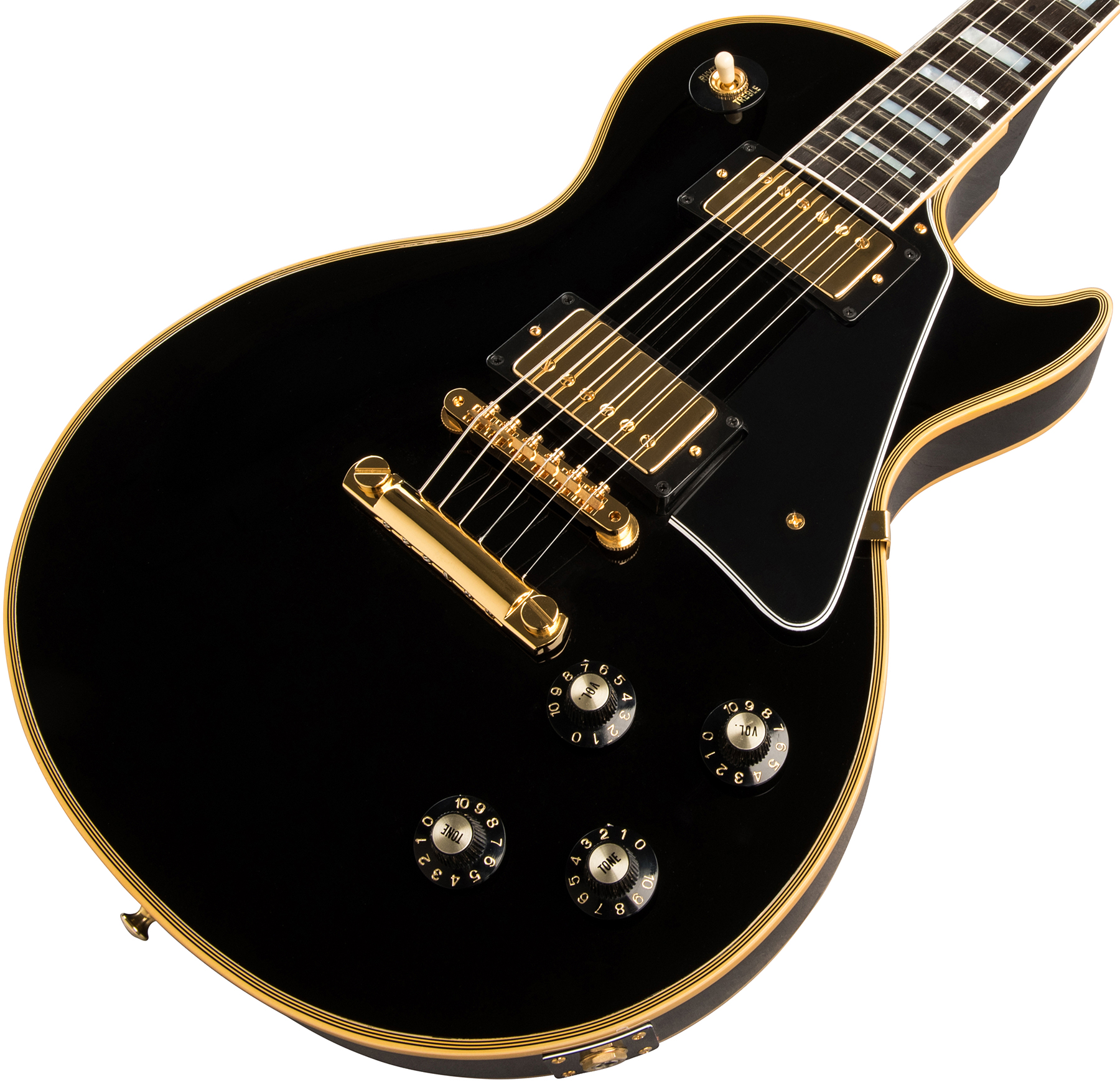 Gibson Custom Shop Les Paul Custom 1968 Reissue 2019 2h Ht Eb - Ebony - Guitare Électrique Single Cut - Variation 3