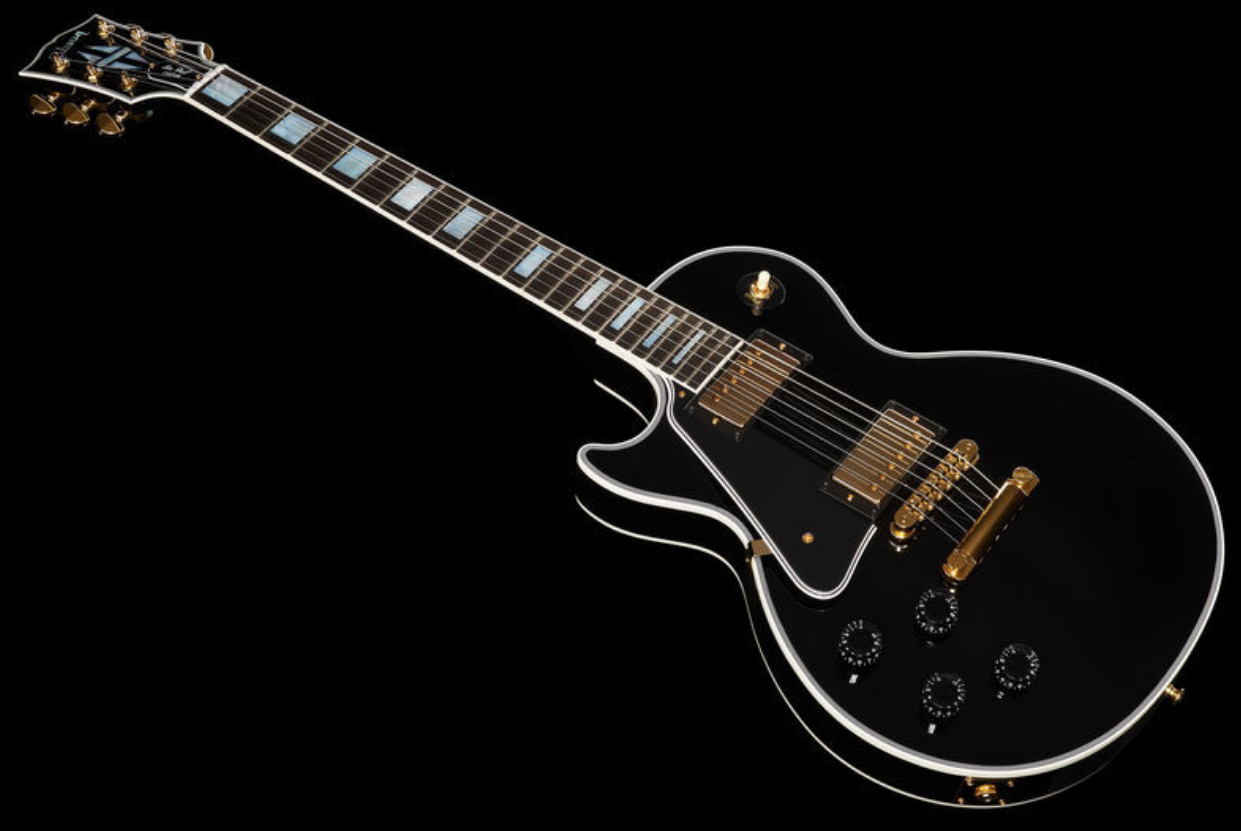 Gibson Custom Shop Les Paul Custom 2019 Lh Gaucher Hh Ht Eb - Ebony - Guitare Électrique Gaucher - Variation 3