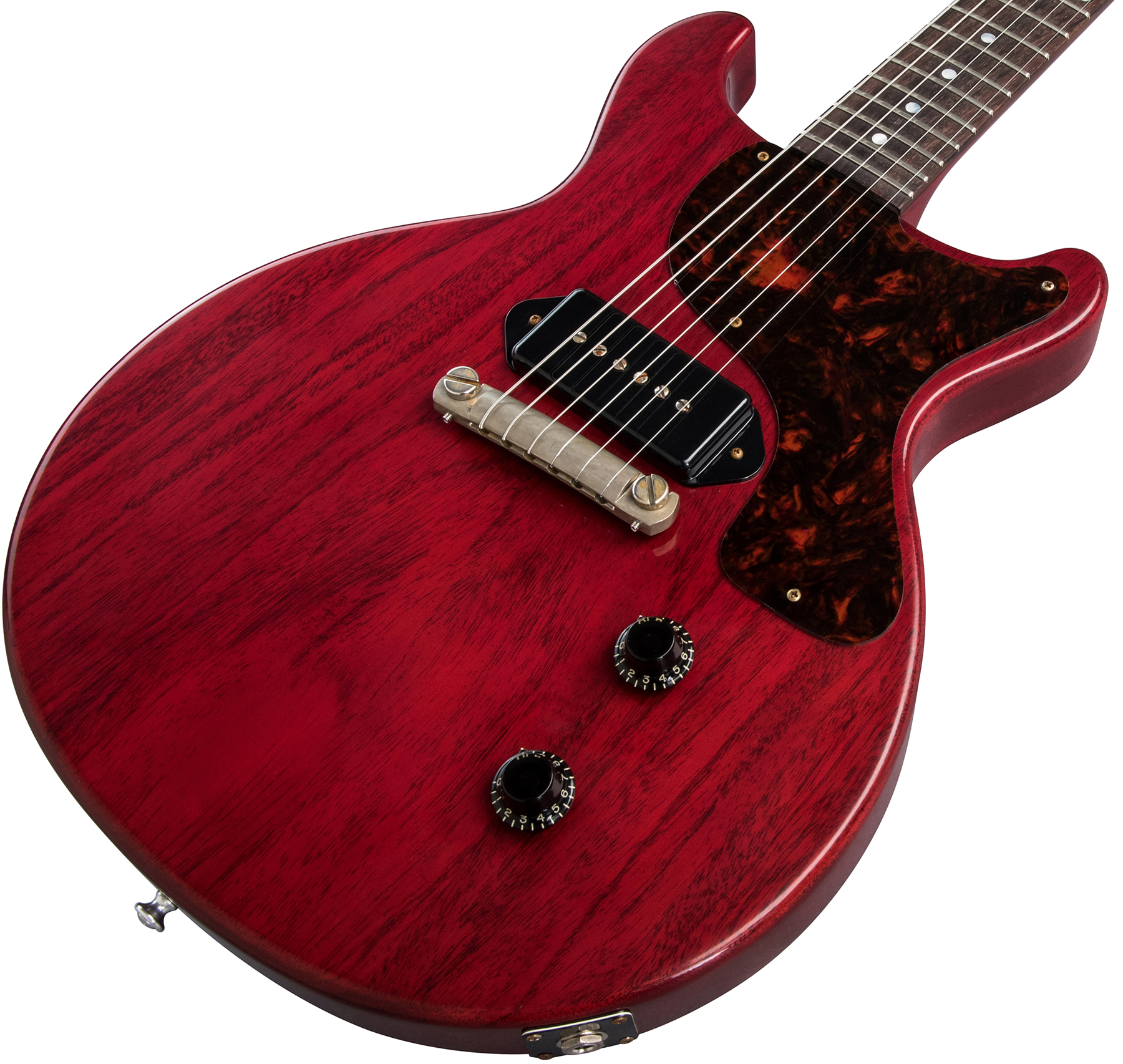 Gibson Custom Shop Les Paul Junior 1958 Double Cut Reissue P90 Ht Rw - Vos Cherry Red - Guitare Électrique Single Cut - Variation 3