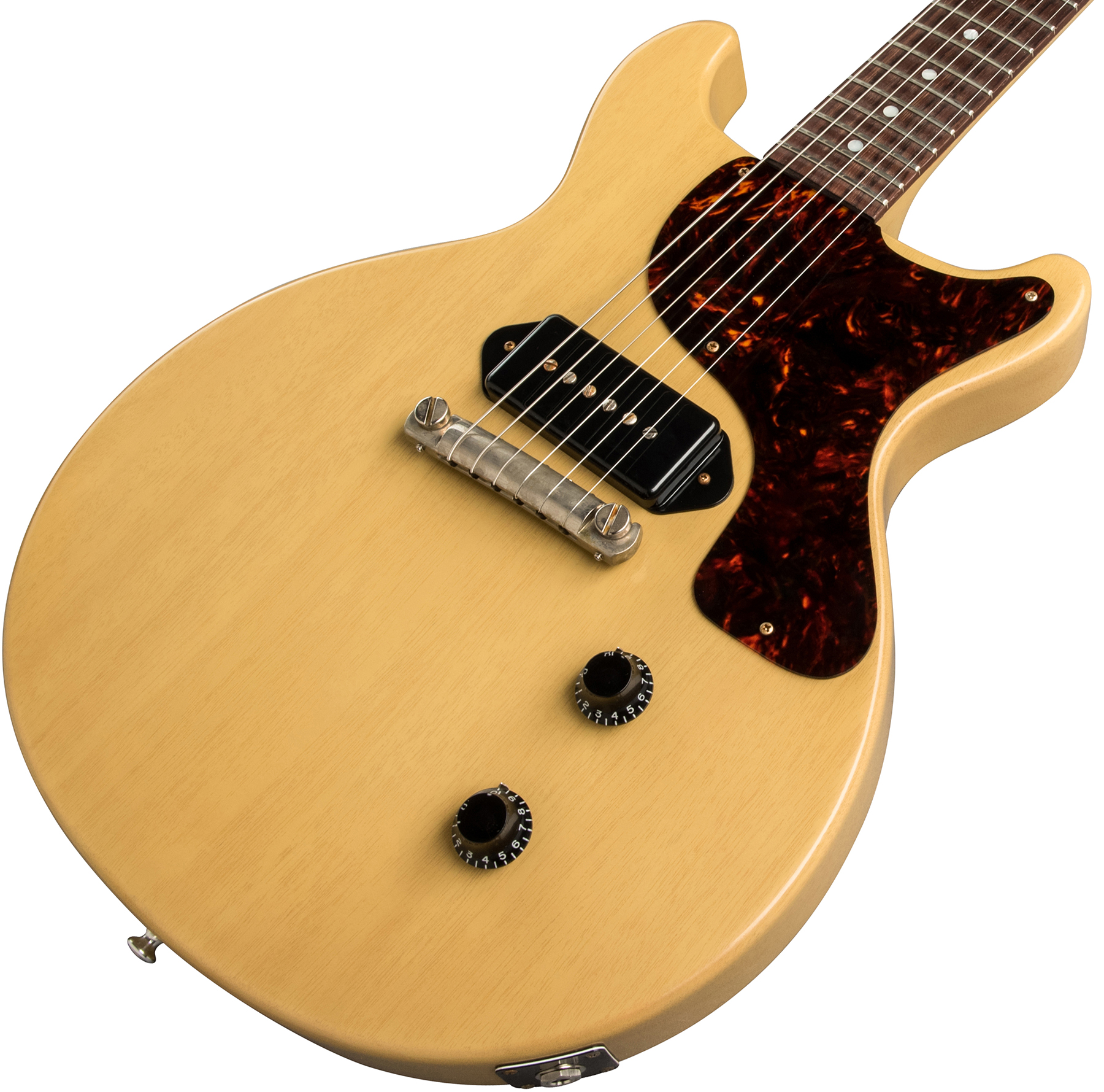 Gibson Custom Shop Les Paul Junior 1958 Double Cut Reissue P90 Ht Rw - Vos Tv Yellow - Guitare Électrique Single Cut - Variation 3