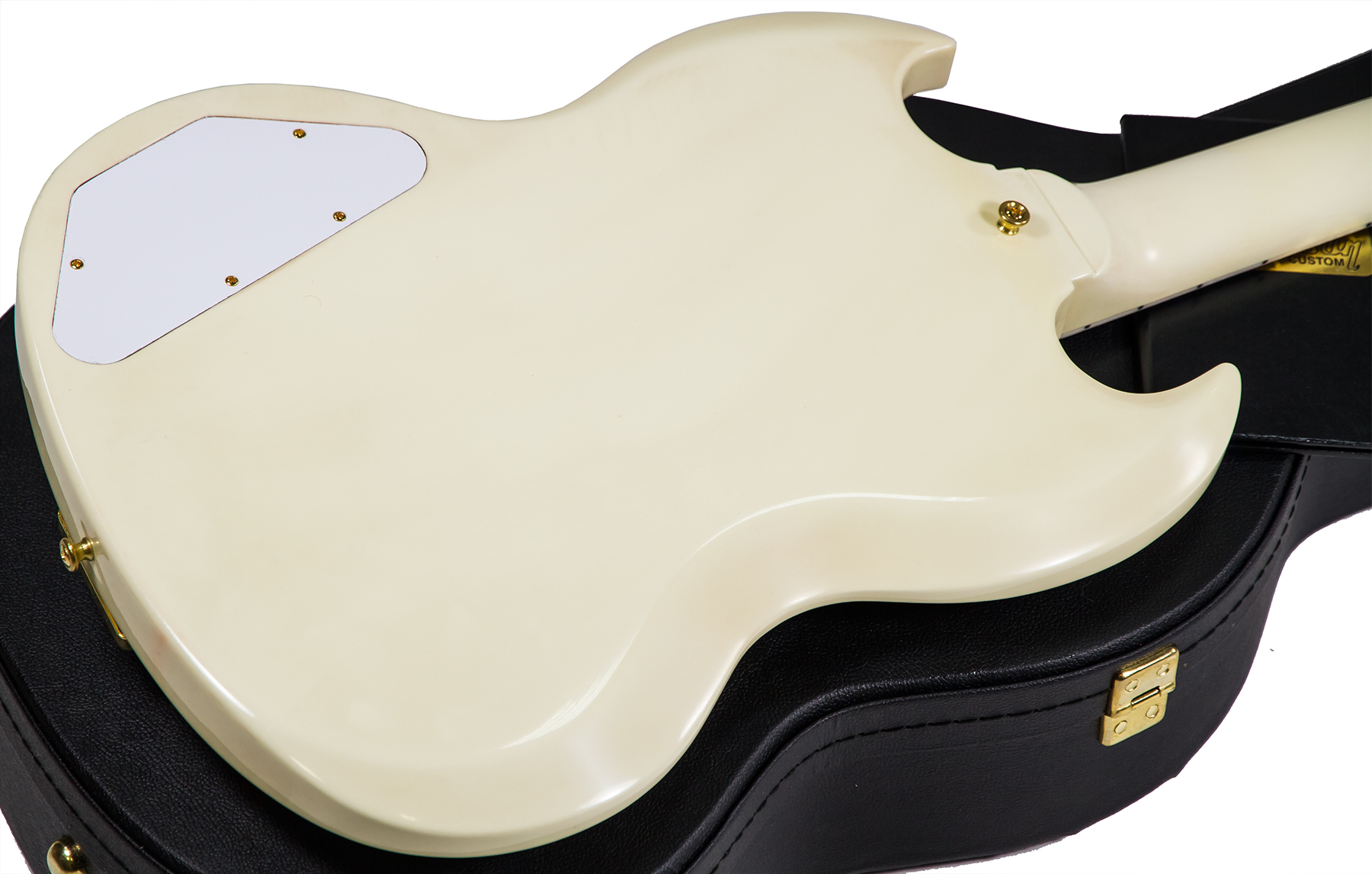 Gibson Custom Shop Les Paul Sg Custom 1963 Reissue 2019 Maestro Vibrola 3h Trem Eb - Vos Classic White - Guitare Électrique Double Cut - Variation 3