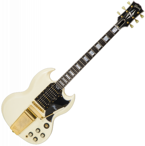 Guitare électrique solid body Gibson Custom Shop 1963 Les Paul SG Custom Reissue W/ Maestro Vibrola - Vos classic white