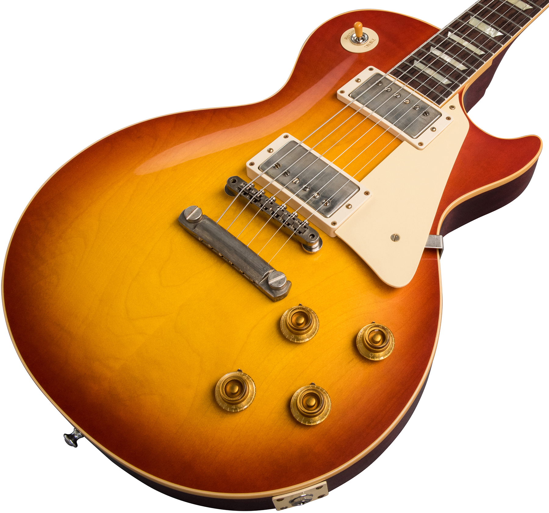 Gibson Custom Shop Les Paul Standard 1958 Reissue 2019 2h Ht Rw - Vos Washed Cherry Sunburst - Guitare Électrique Single Cut - Variation 3