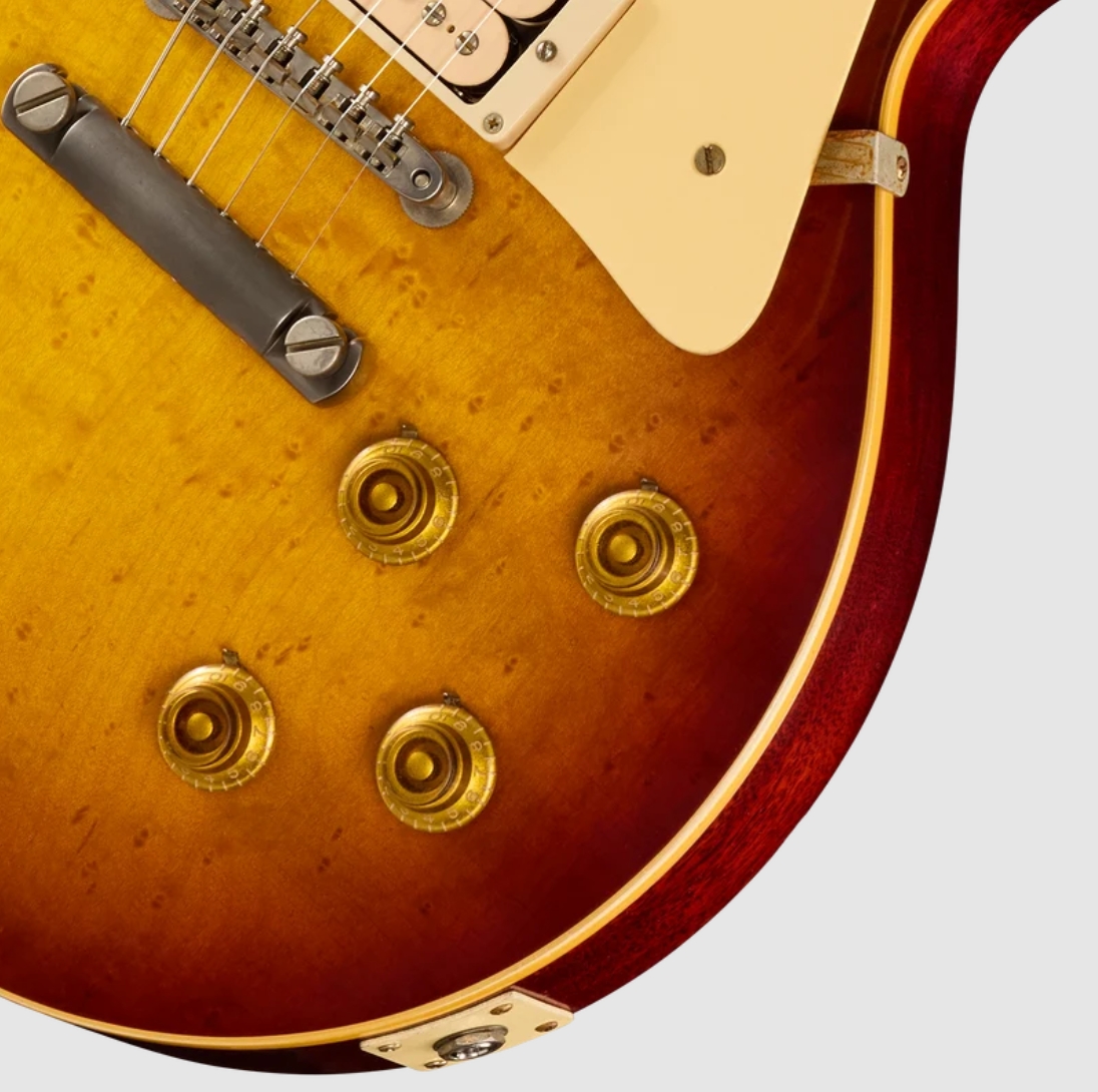Gibson Custom Shop Les Paul Standard 1959 Birdseye Maple Le Ltd 2h Ht Rw - Murphy Lab Light Aged Peach Tea Burst - Guitare Électrique Single Cut - Var