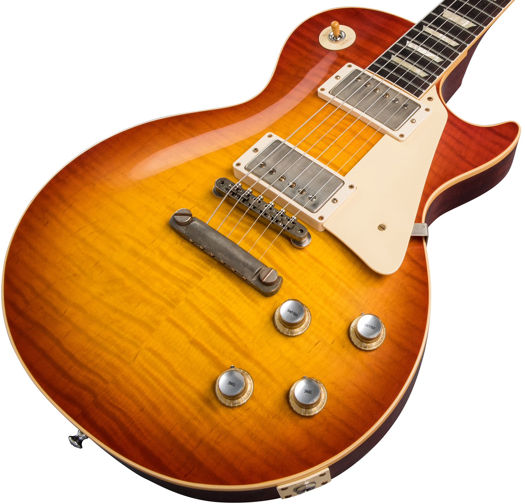 Gibson Custom Shop Les Paul Standard 1960 Reissue 2019 2h Ht Rw - Vos Washed Cherry Sunburst - Guitare Électrique Single Cut - Variation 3