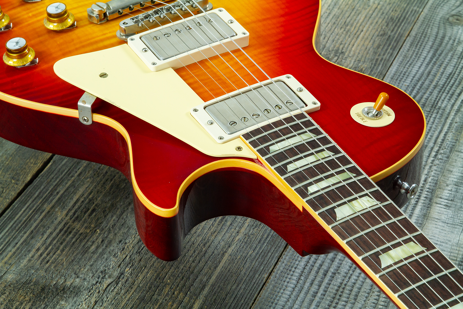 Gibson Custom Shop Les Paul Standard 1960 Reissue 2h Ht Rw #04714 - Vos Washed Cherry Sunburst - Guitare Électrique Single Cut - Variation 7