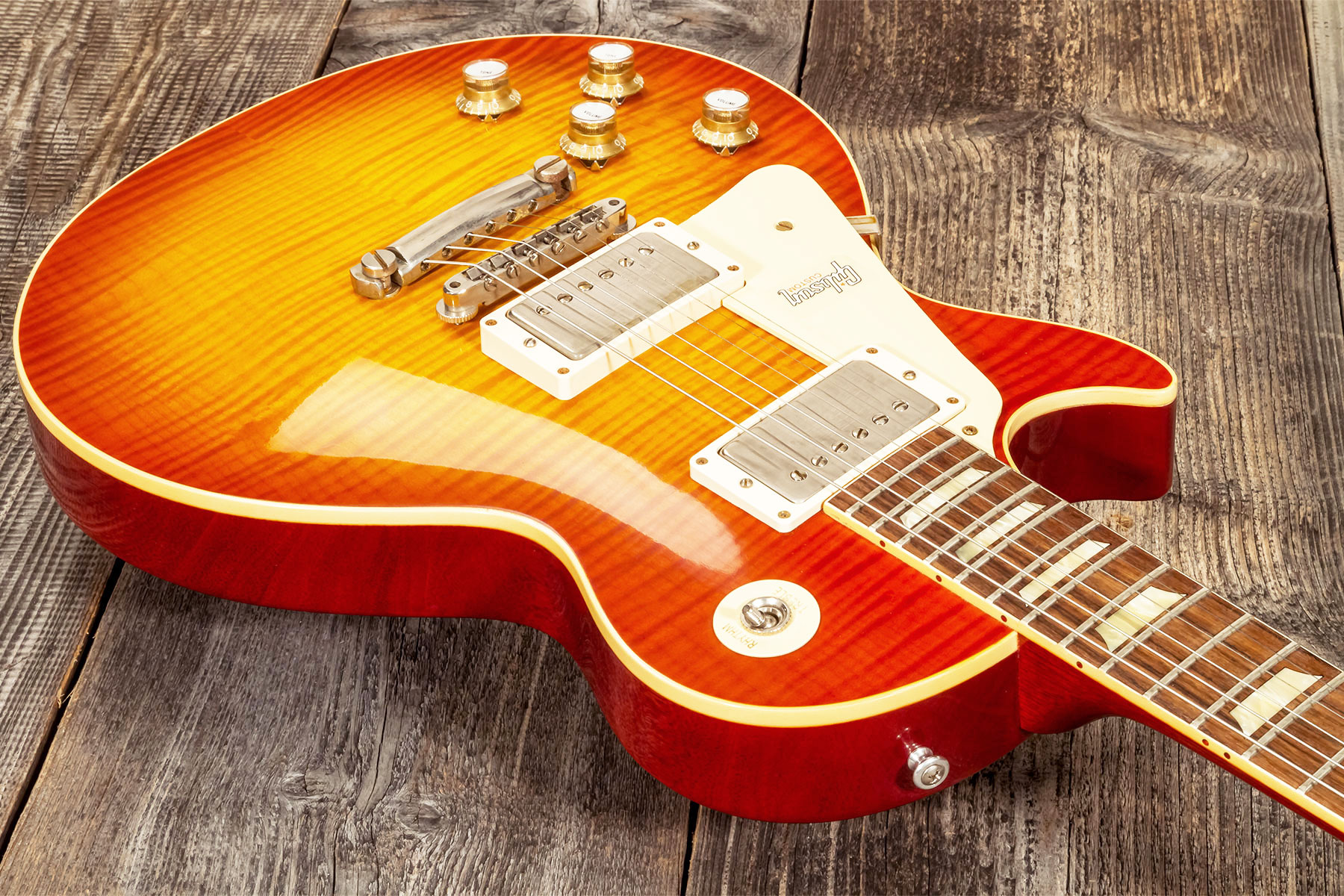 Gibson Custom Shop Les Paul Standard 1960 Reissue Lh Gaucher 2h Ht Rw #09122 - Vos Tangerine Burst - Guitare Électrique Gaucher - Variation 2