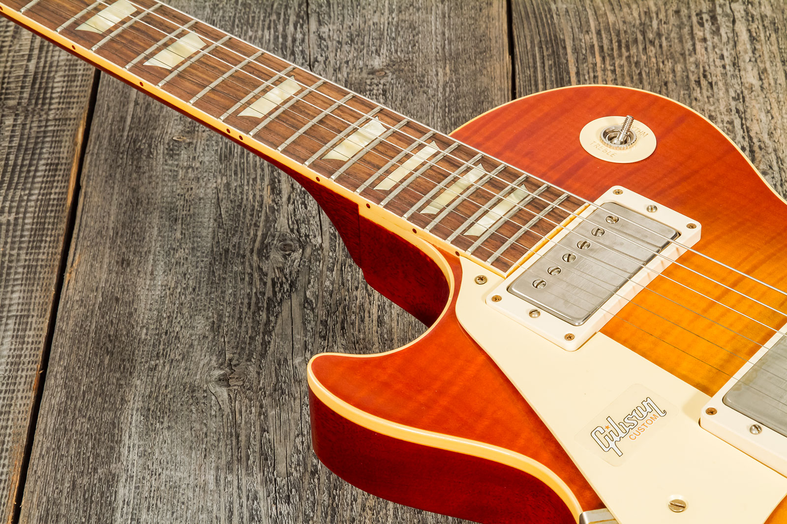 Gibson Custom Shop Les Paul Standard 1960 Reissue Lh Gaucher 2h Ht Rw #09122 - Vos Tangerine Burst - Guitare Électrique Gaucher - Variation 4