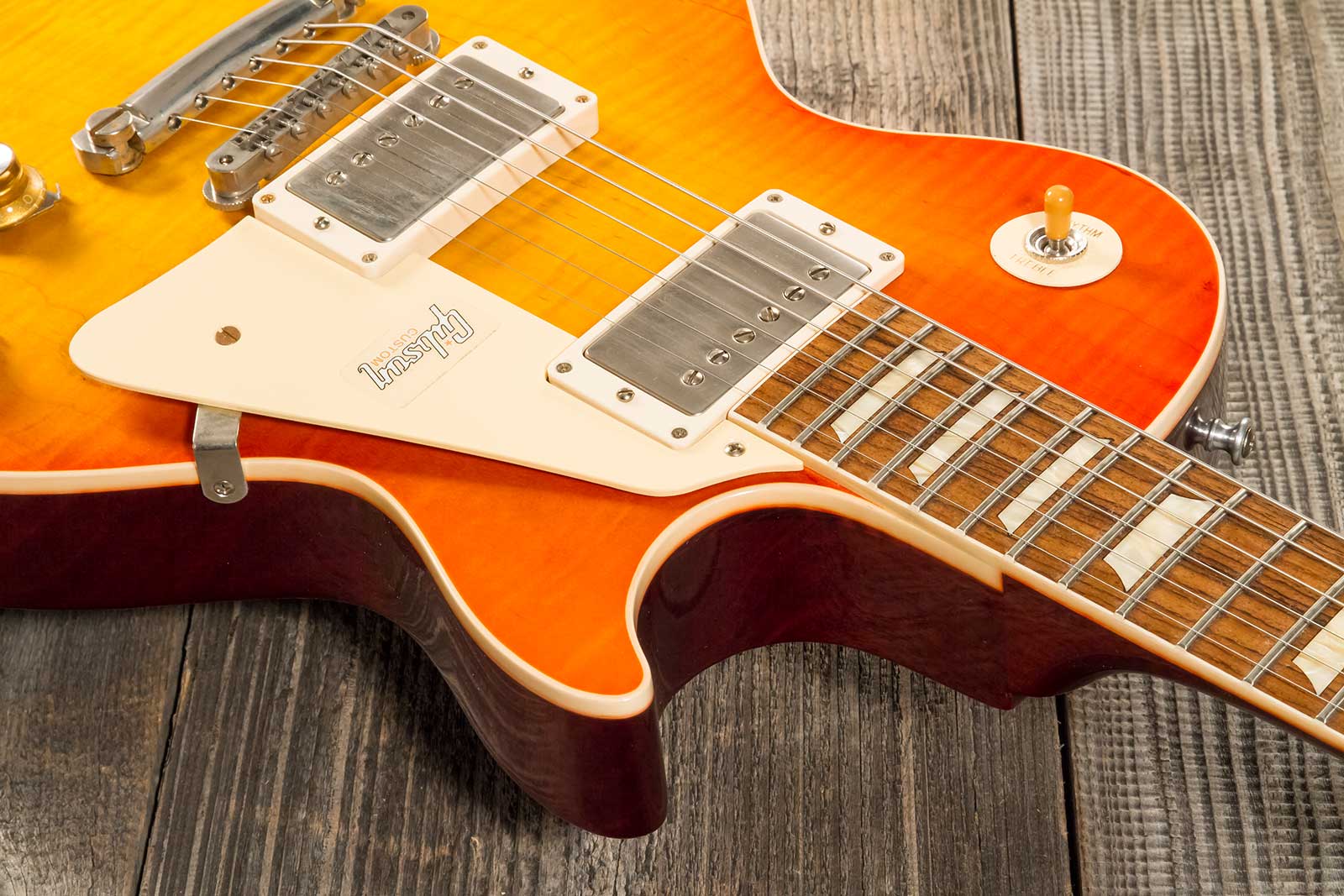 Gibson Custom Shop Les Paul Standard 1960 V2 60th Anniversary 2h Ht Rw #0600 - Vos Orange Lemon Fade - Guitare Électrique Single Cut - Variation 4