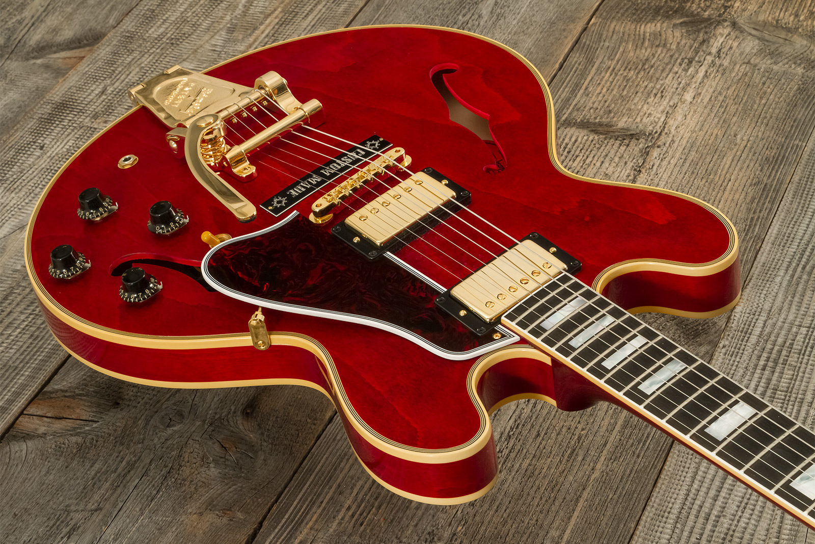 Gibson Custom Shop M2m Es355 1959 Bigsby Custom Made Plate 2h Trem Eb #a950134 - Vos 60s Cherry - Guitare Électrique 1/2 Caisse - Variation 2