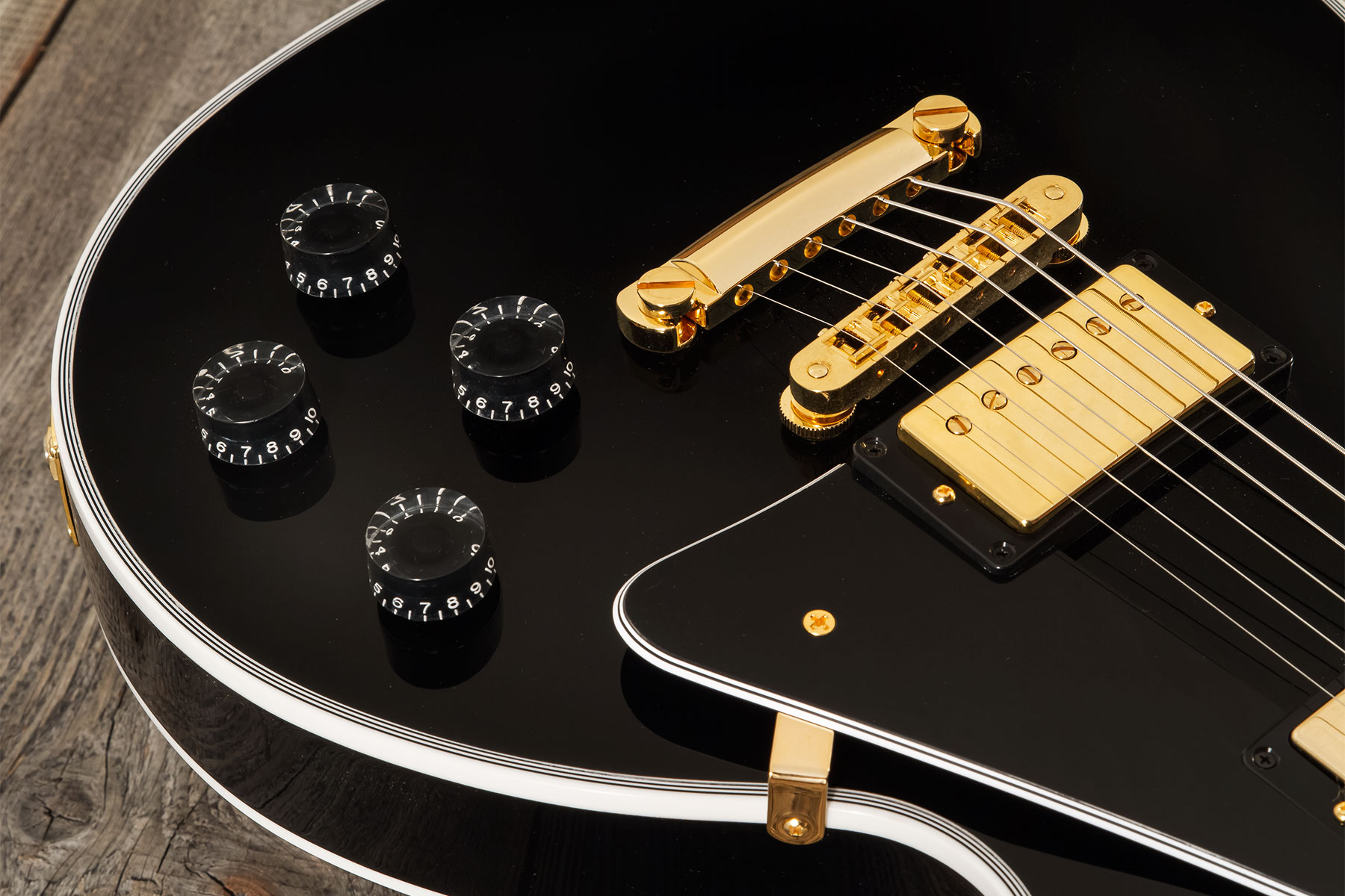 Gibson Custom Shop M2m Les Paul Custom Flowerpot Headstock 2h Ht Eb #cs403529 - Ebony Gloss - Guitare Électrique Single Cut - Variation 10