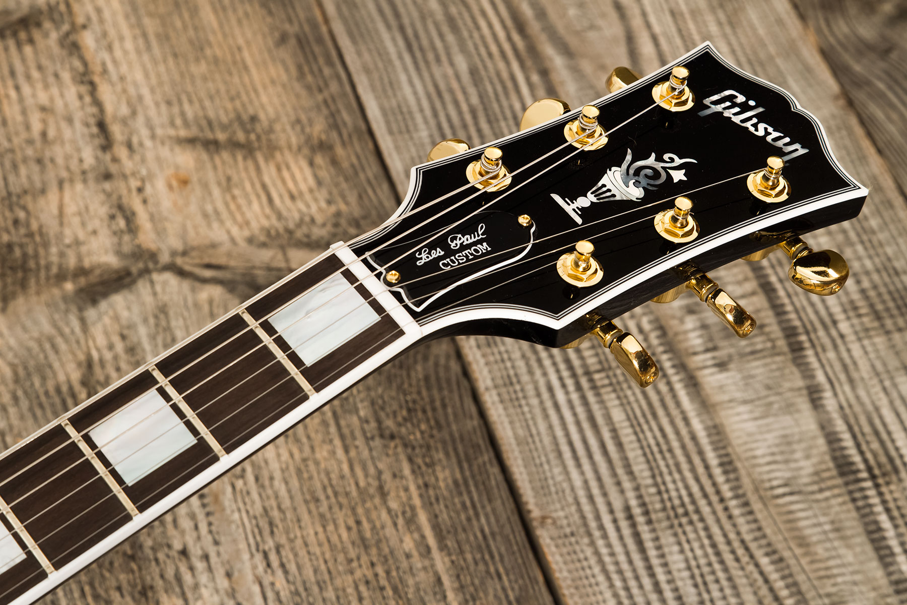 Gibson Custom Shop M2m Les Paul Custom Flowerpot Headstock 2h Ht Eb #cs403529 - Ebony Gloss - Guitare Électrique Single Cut - Variation 14