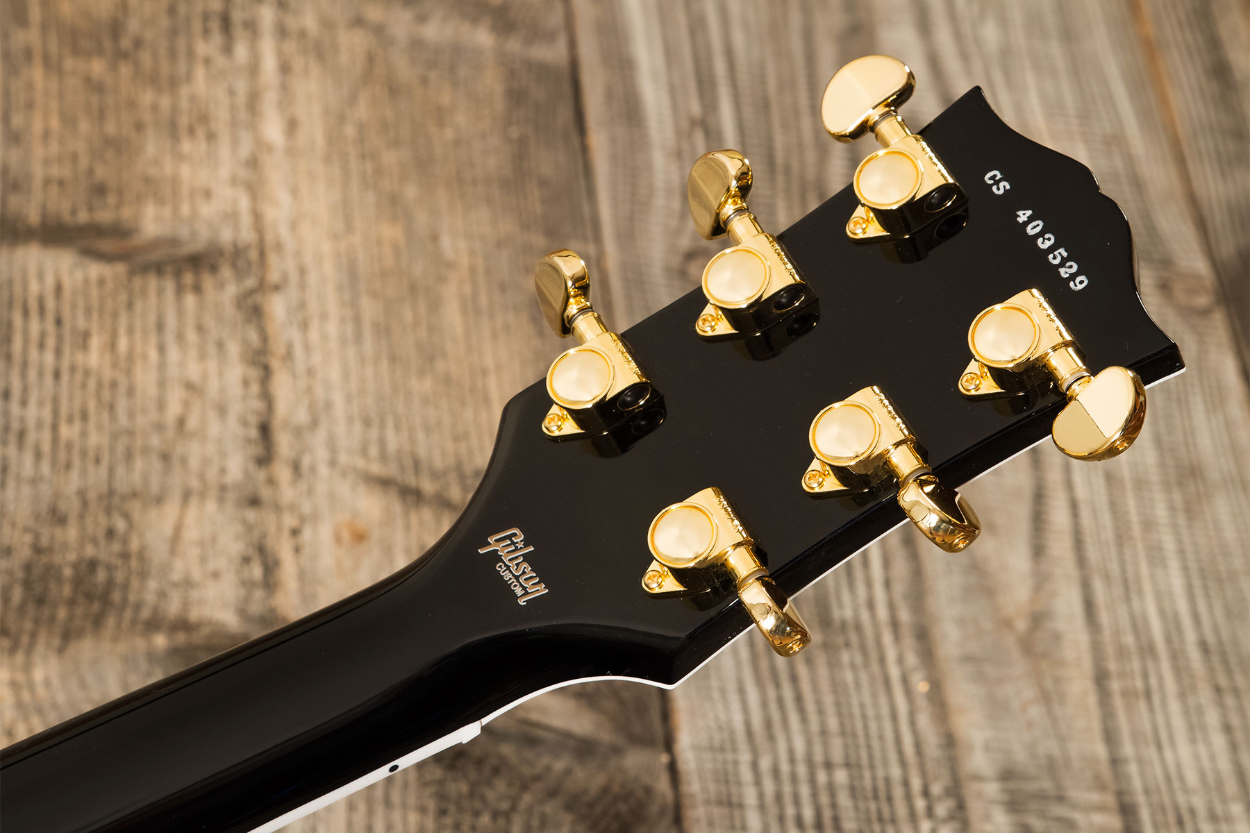 Gibson Custom Shop M2m Les Paul Custom Flowerpot Headstock 2h Ht Eb #cs403529 - Ebony Gloss - Guitare Électrique Single Cut - Variation 15