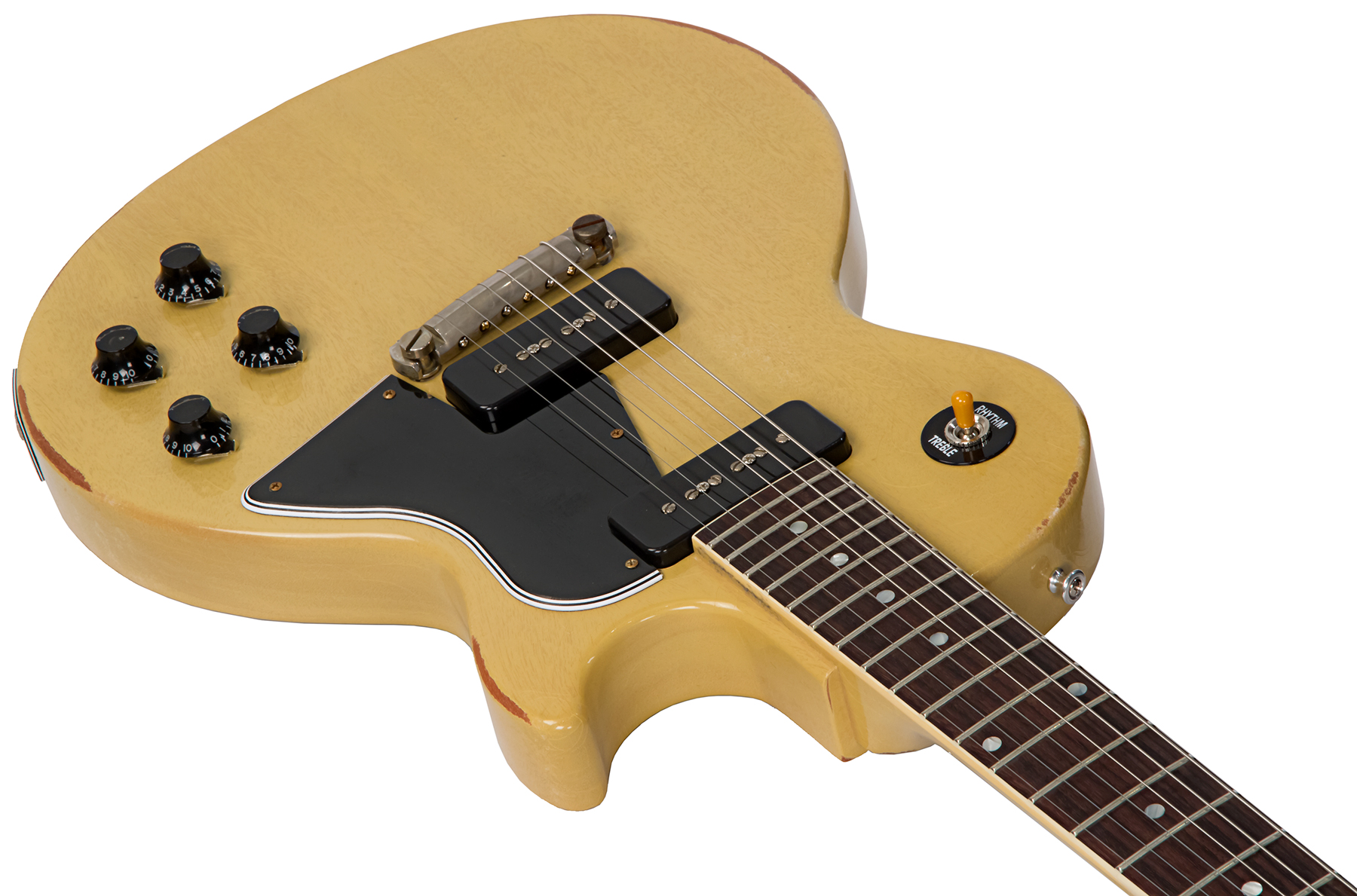 Gibson Custom Shop M2m Les Paul Special 1957 Single Cut Reissue P90 Ht Rw #70811 - Heavy Aged Tv Yellow - Guitare Électrique Single Cut - Variation 2