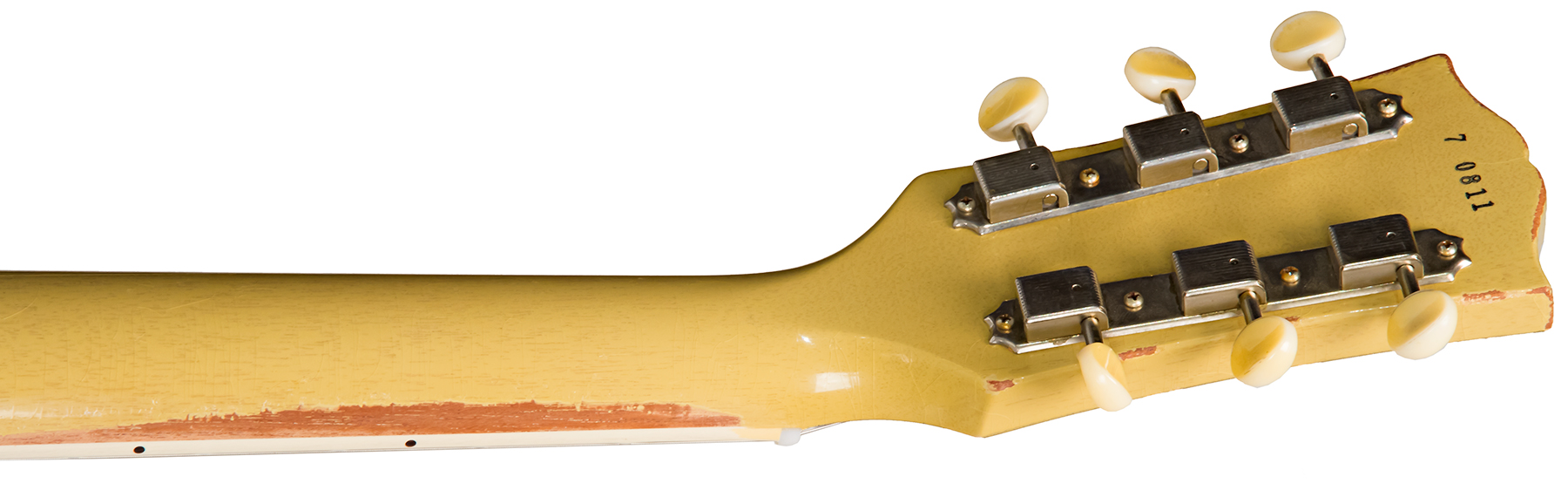 Gibson Custom Shop M2m Les Paul Special 1957 Single Cut Reissue P90 Ht Rw #70811 - Heavy Aged Tv Yellow - Guitare Électrique Single Cut - Variation 5