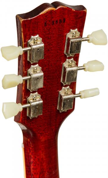 Guitare électrique solid body Gibson Custom Shop M2M 1958 Les Paul Standard #89889 - aged vintage cherry burst