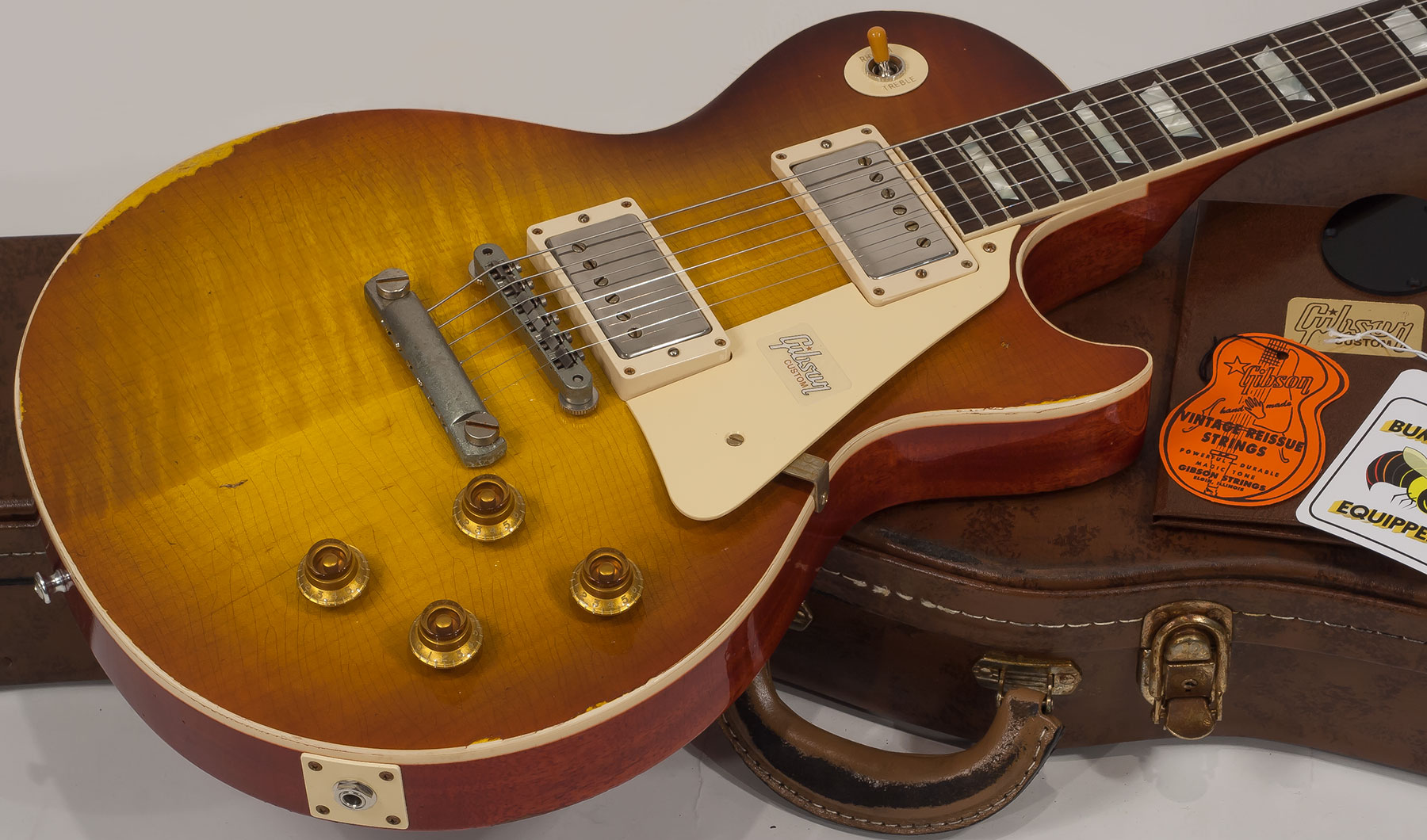 Gibson Custom Shop M2m Les Paul Standard 1958 2h Ht Rw #88149 - Heavy Aged Kentucky Bourbon Fade - Guitare Électrique Single Cut - Variation 2