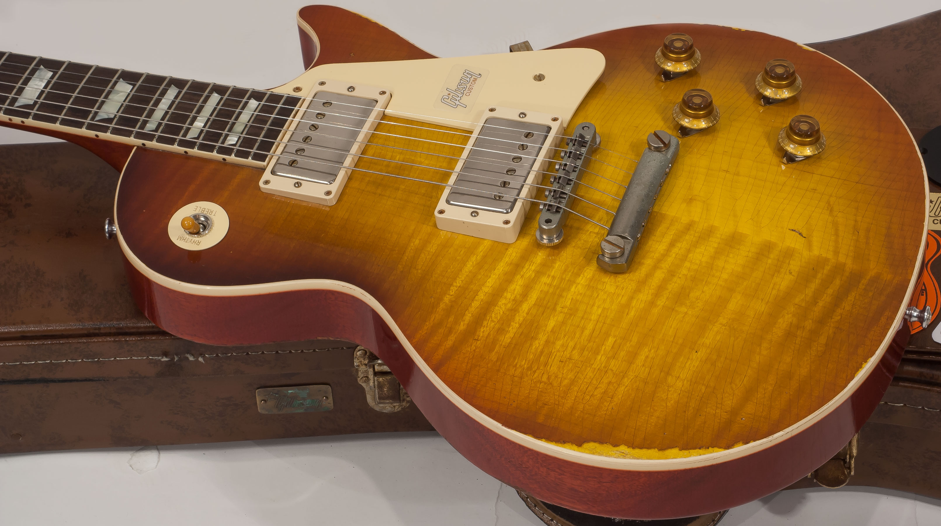 Gibson Custom Shop M2m Les Paul Standard 1958 2h Ht Rw #88149 - Heavy Aged Kentucky Bourbon Fade - Guitare Électrique Single Cut - Variation 3