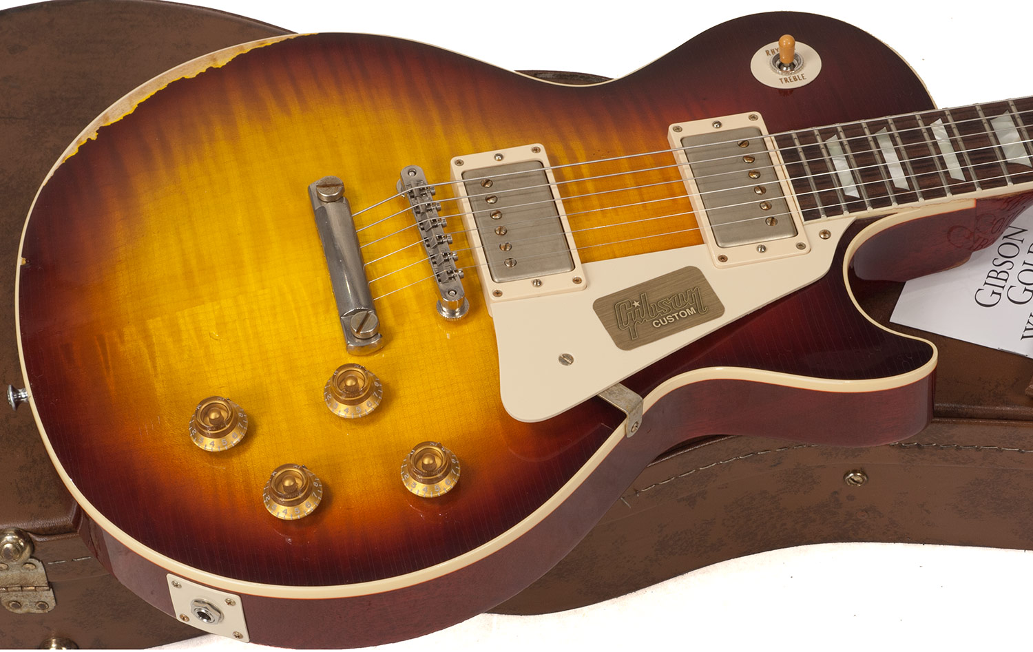 Gibson Custom Shop M2m Les Paul Standard 1958 2h Ht Rw #r862322 - Aged Bourbon Burst - Guitare Électrique Single Cut - Variation 3