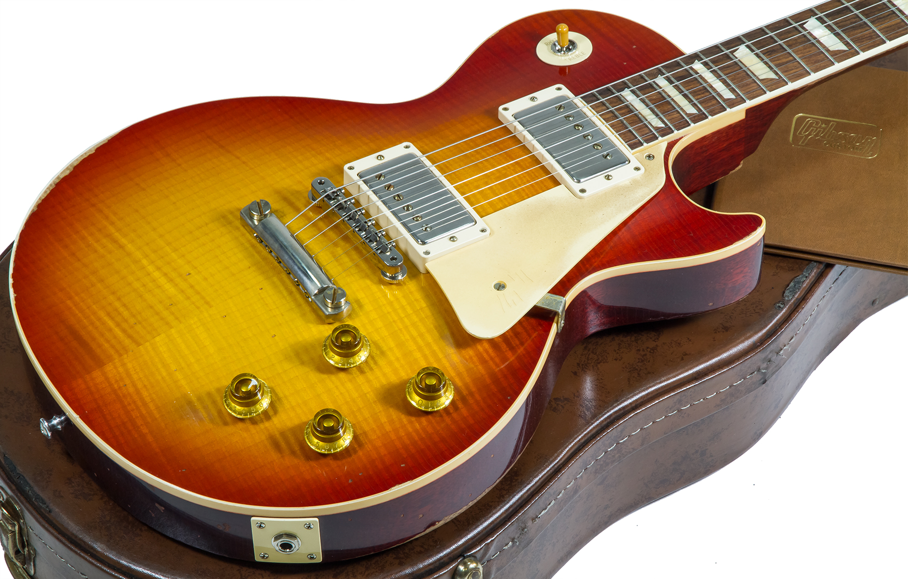 Gibson Custom Shop M2m Les Paul Standard 1958 Reissue 2019 2h Ht Rw #89849 - Heavy Aged First Burst - Guitare Électrique Single Cut - Variation 1