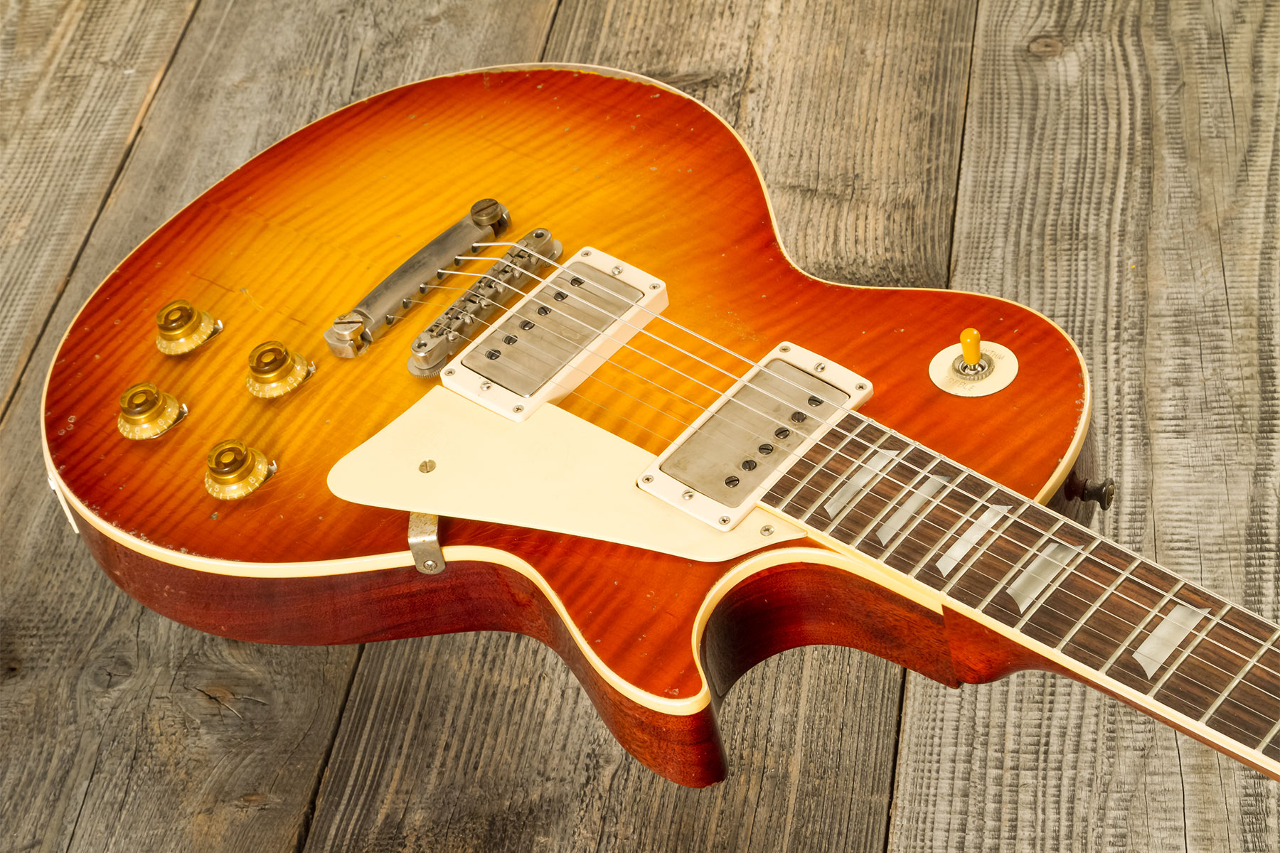 Gibson Custom Shop M2m Les Paul Standard 1959 2h Ht Rw #942136 - Murphy Lab Heavy Aged Sunrise Tea Burst - Guitare Électrique Single Cut - Variation 2