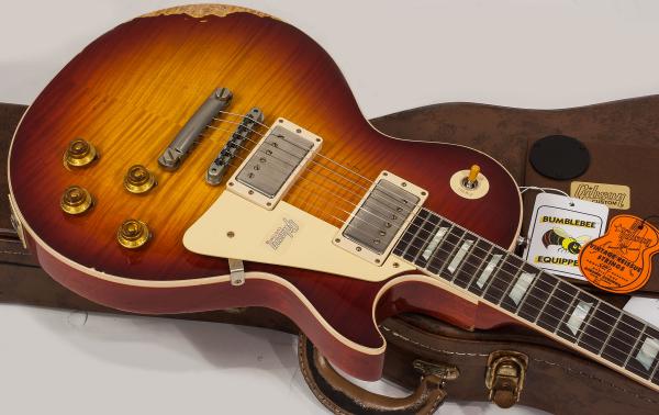 Guitare électrique solid body Gibson Custom Shop M2M 1959 Les Paul Standard #982206 - heavy aged vintage cherry burst