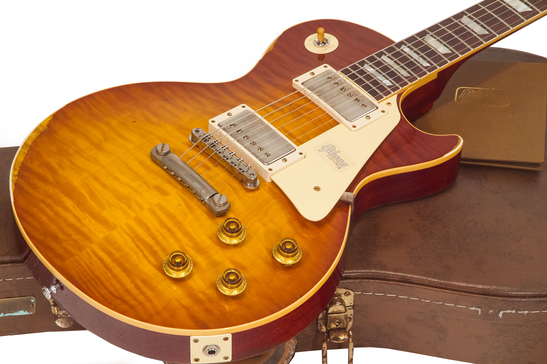 Gibson Custom Shop M2m Les Paul Standard 1959 2h Ht Rw #983303 - Ultra Aged New Orange Sunset Fade - Guitare Électrique Single Cut - Variation 1