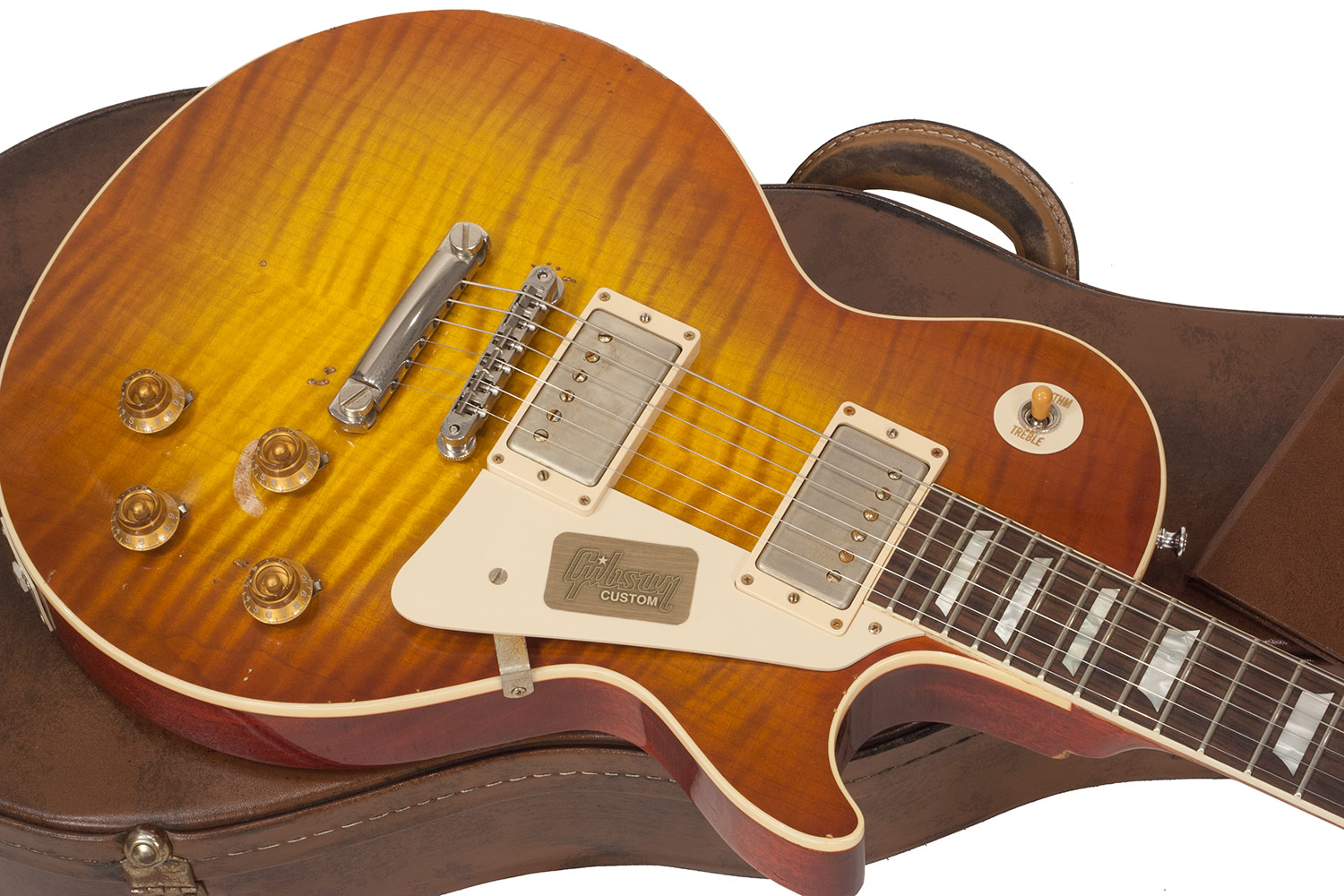 Gibson Custom Shop M2m Les Paul Standard 1959 2h Ht Rw #r961618 - Aged Sunrise Teaburst - Guitare Électrique Single Cut - Variation 1