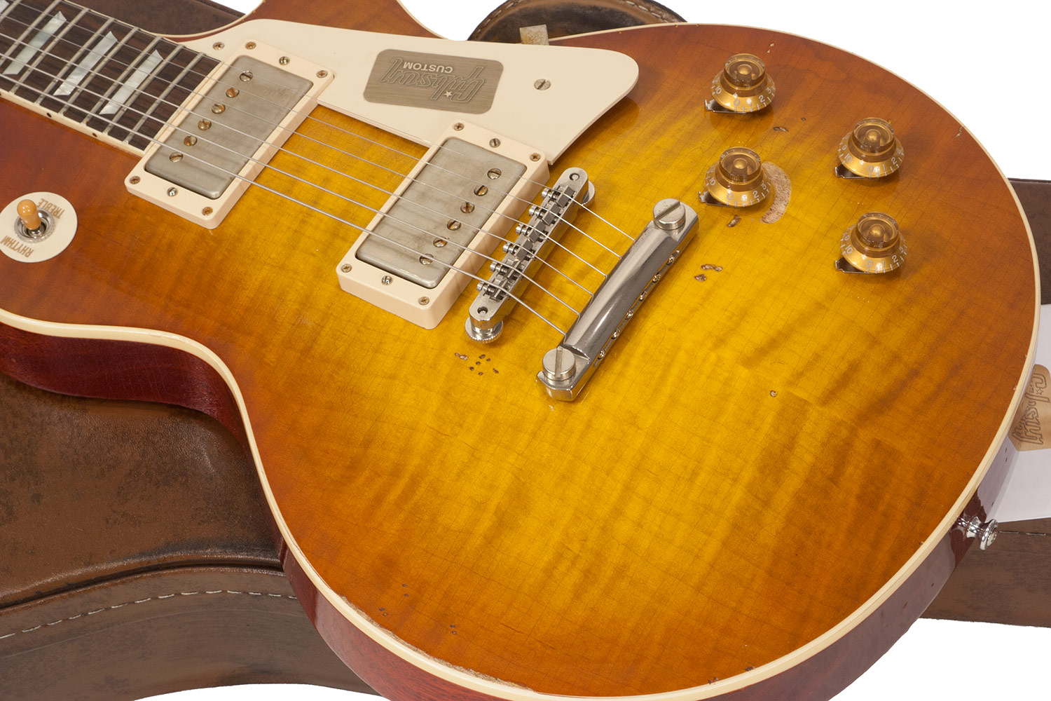 Gibson Custom Shop M2m Les Paul Standard 1959 2h Ht Rw #r961618 - Aged Sunrise Teaburst - Guitare Électrique Single Cut - Variation 2