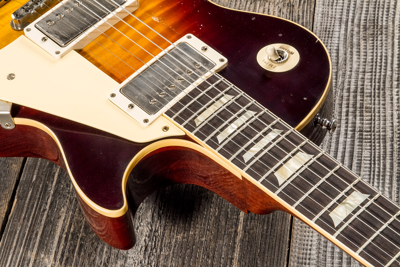 Gibson Custom Shop M2m Les Paul Standard 1959 Reissue 2h Ht Rw #932140 - Murphy Lab Light Aged Bourbon Burst - Guitare Électrique Single Cut - Variati