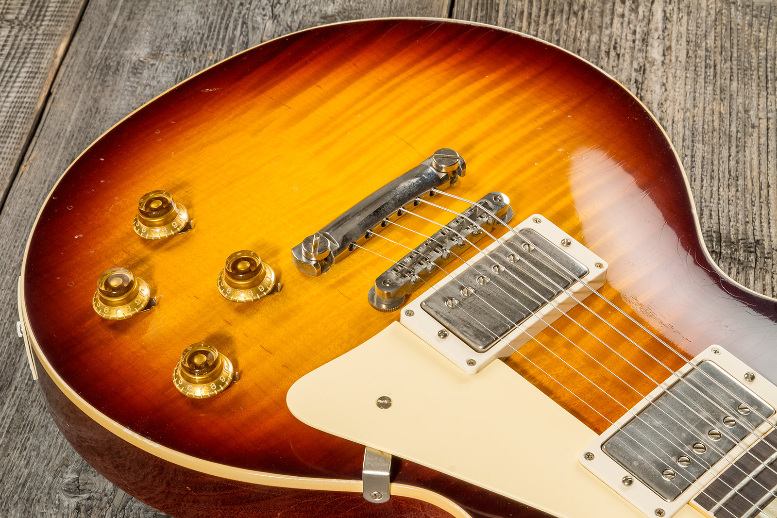 Gibson Custom Shop M2m Les Paul Standard 1959 Reissue 2h Ht Rw #932140 - Murphy Lab Light Aged Bourbon Burst - Guitare Électrique Single Cut - Variati