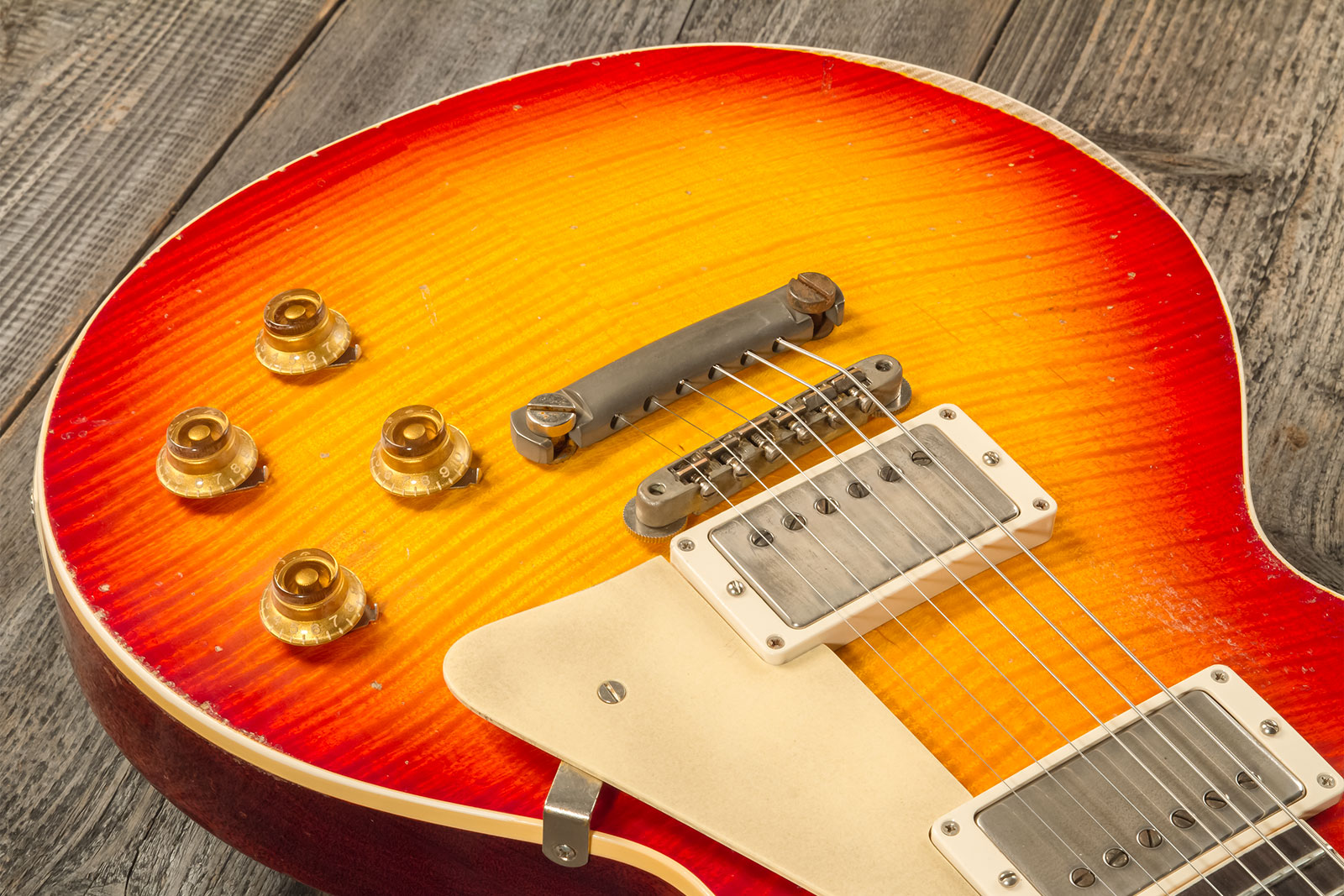 Gibson Custom Shop M2m Les Paul Standard 1959 Reissue 2h Ht Rw #934298 - Murphy Lab Ultra Heavy Aged Washed Cherry Sunburst - Guitare Électrique Singl