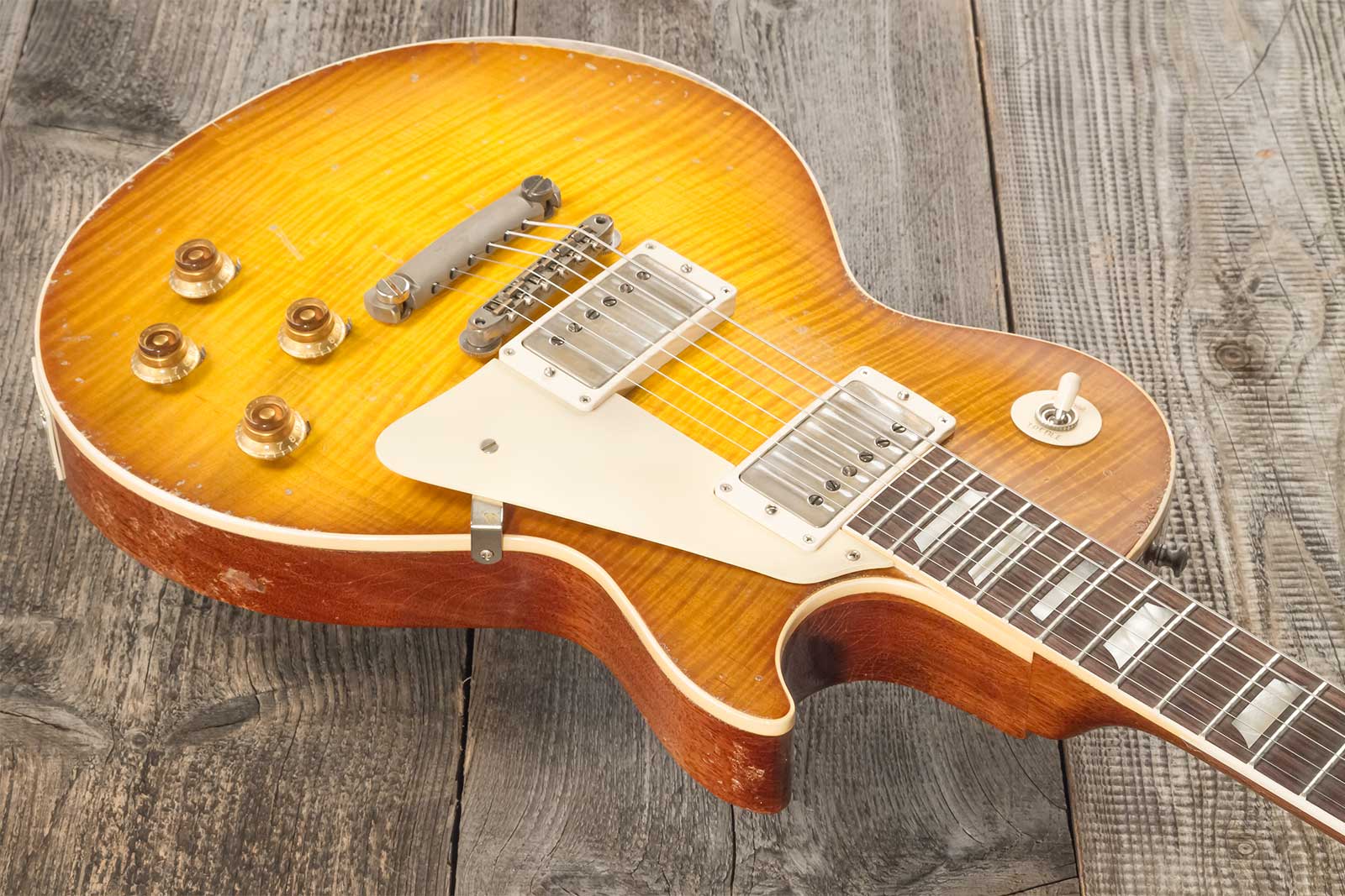 Gibson Custom Shop M2m Les Paul Standard 1959 Reissue 2h Ht Rw #94702 - Murphy Lab Ultra Heavy Aged Golden Poppy Burst - Guitare Électrique Single Cut