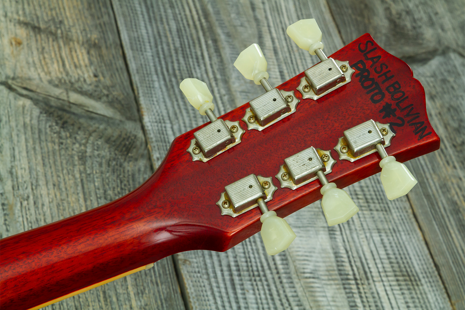 Gibson Custom Shop M2m Slash Les Paul 1958 Standard Proto #2 - Vos Vermillion Burst - Guitare Électrique Single Cut - Variation 21