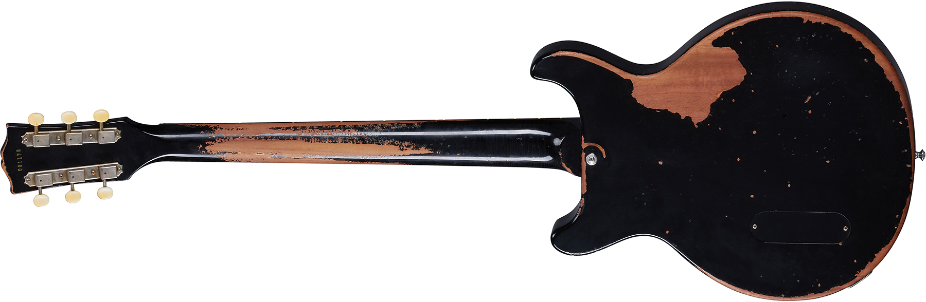 Gibson Custom Shop Murphy Lab Les Paul Junior Double Cut 1960 Reissue P90 Ht Rw - Ultra Heavy Aged Ebony - Guitare Électrique Double Cut - Variation 1