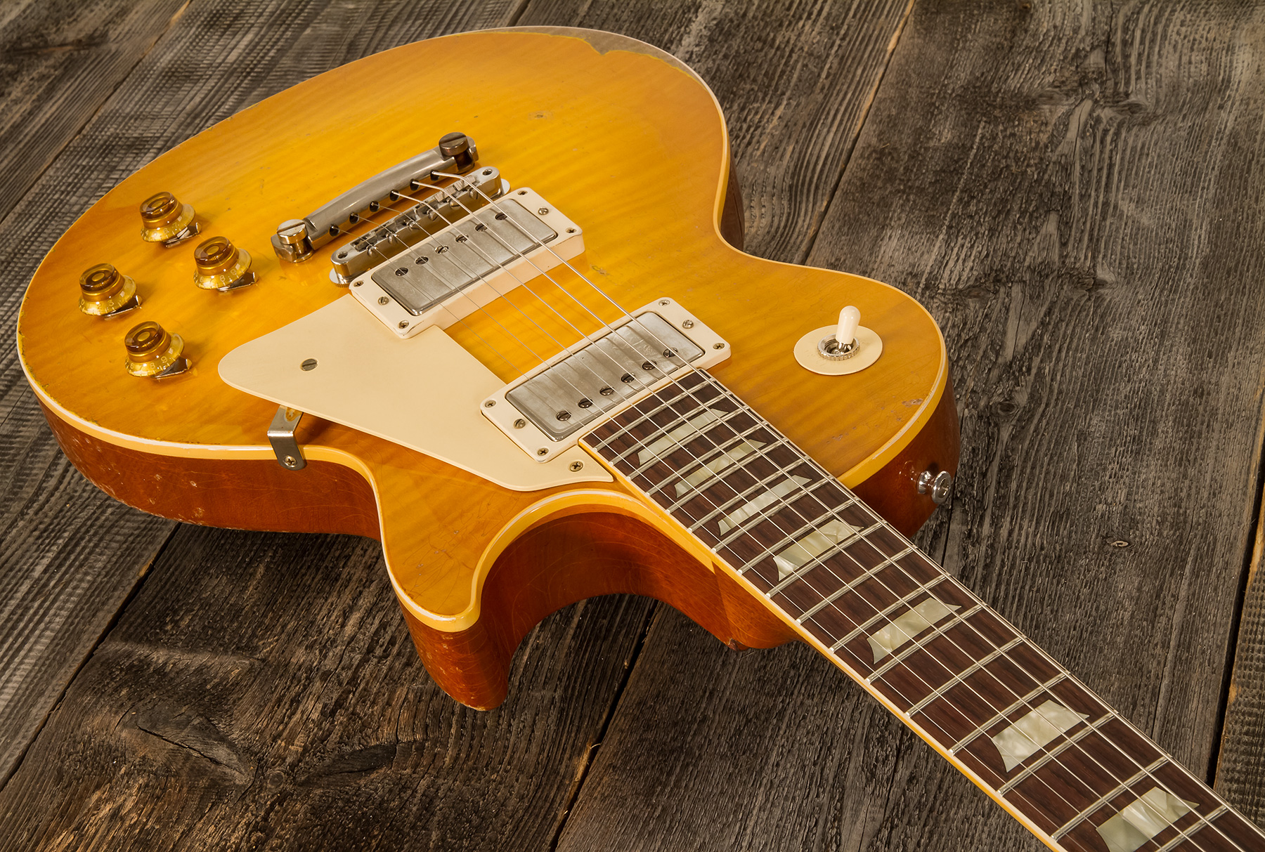 Gibson Custom Shop Murphy Lab Les Paul Standard 1959 Reissue 2h Ht Rw #92817 - Ultra Heavy Aged Lemon Burst - Guitare Électrique Single Cut - Variatio