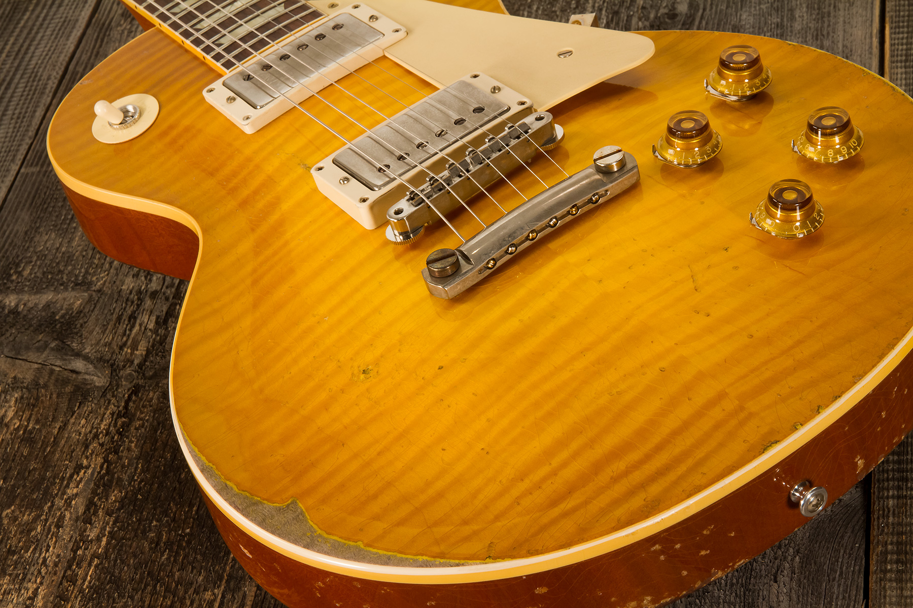 Gibson Custom Shop Murphy Lab Les Paul Standard 1959 Reissue 2h Ht Rw #92817 - Ultra Heavy Aged Lemon Burst - Guitare Électrique Single Cut - Variatio