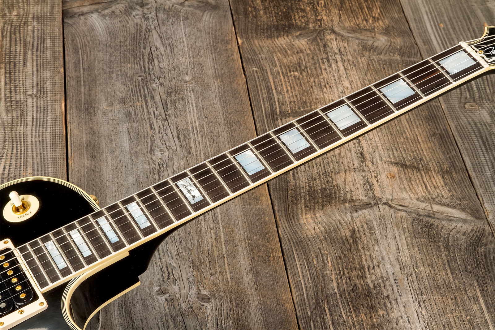 Gibson Custom Shop Peter Frampton Les Paul Custom Phenix Signature 3h Ht Eb - Vos Ebony - Guitare Électrique Single Cut - Variation 8
