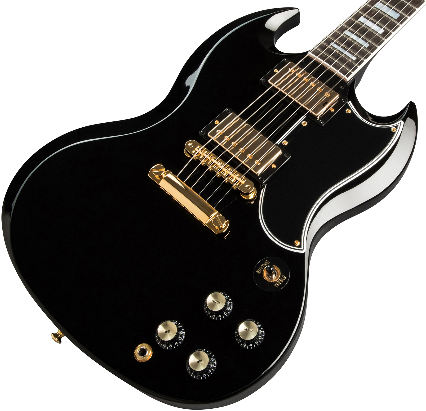 Gibson Custom Shop Sg Custom 2-pickup 2019 2h Ht Eb - Ebony - Guitare Électrique Double Cut - Variation 3