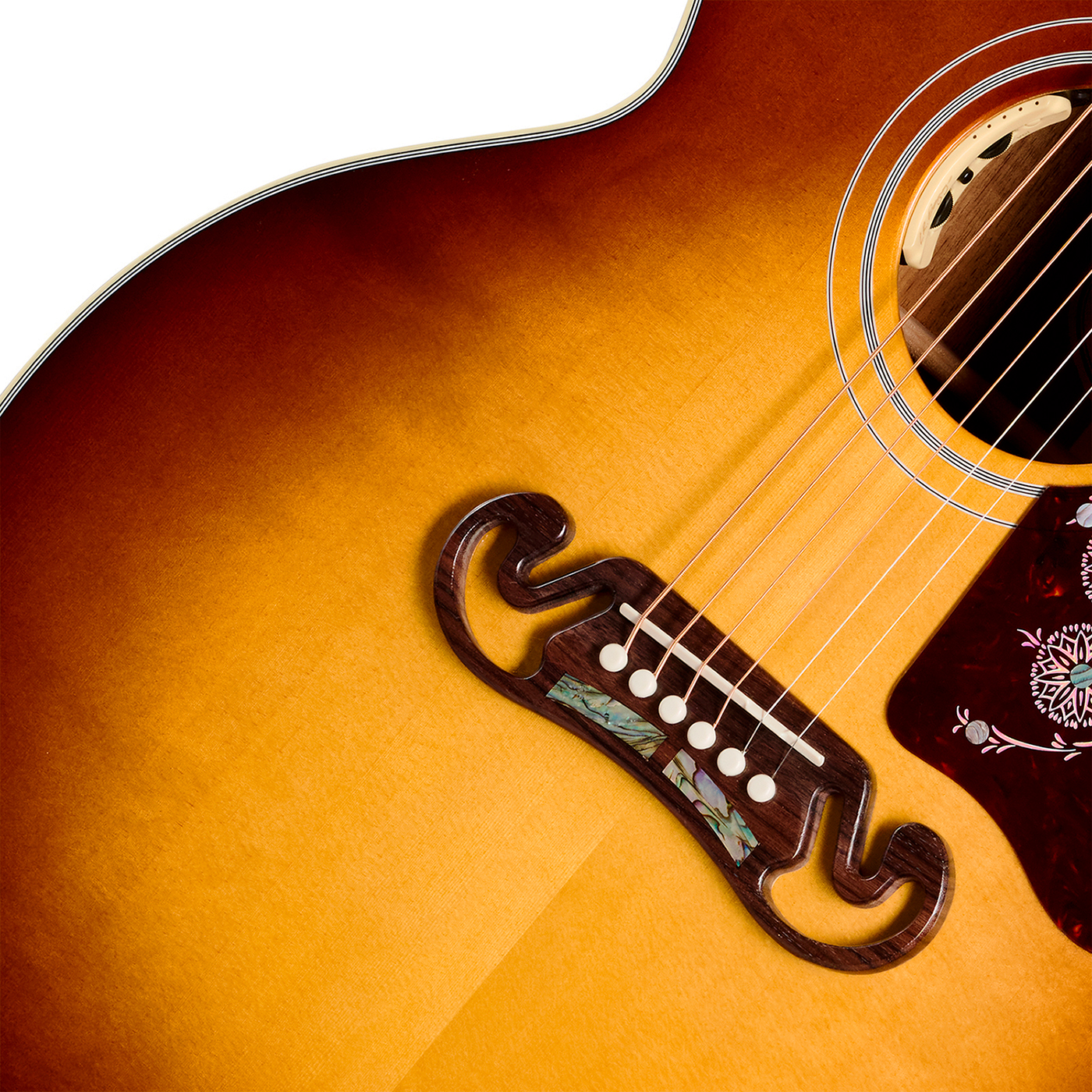 Gibson Custom Shop Sj200 Elegant Koa Artisan Jumbo Epicea Koa Rw - Honey Burst - Guitare Folk - Variation 3
