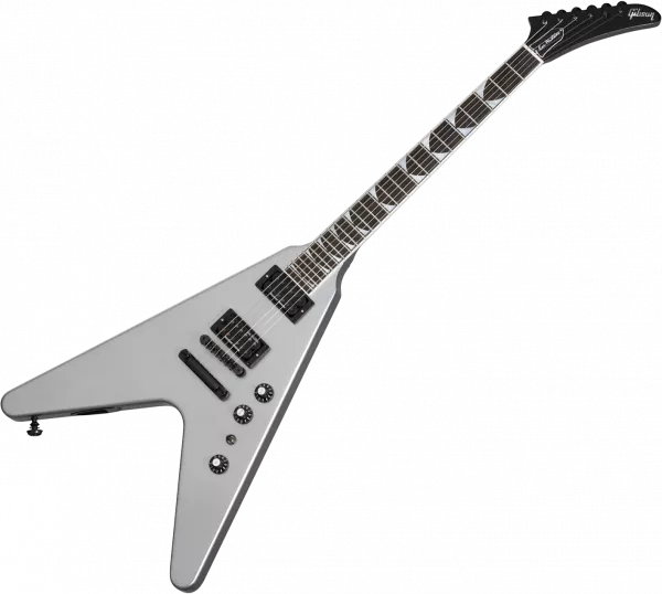 Guitare électrique solid body Gibson Dave Mustaine Flying V EXP - Silver metallic