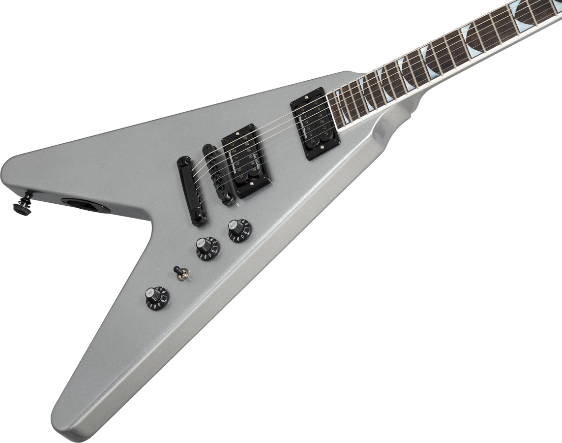 Gibson Dave Mustaine Flying V Exp Signature 2h Ht Eb - Silver Metallic - Guitare Électrique MÉtal - Variation 3