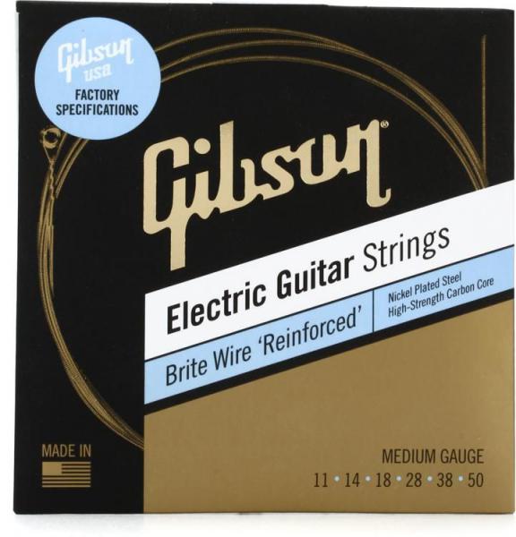 Cordes guitare électrique Gibson SEG-BWR11 Electric Guitar 6-String Set Brite Wire Reinforced 11-50 - jeu de 6 cordes