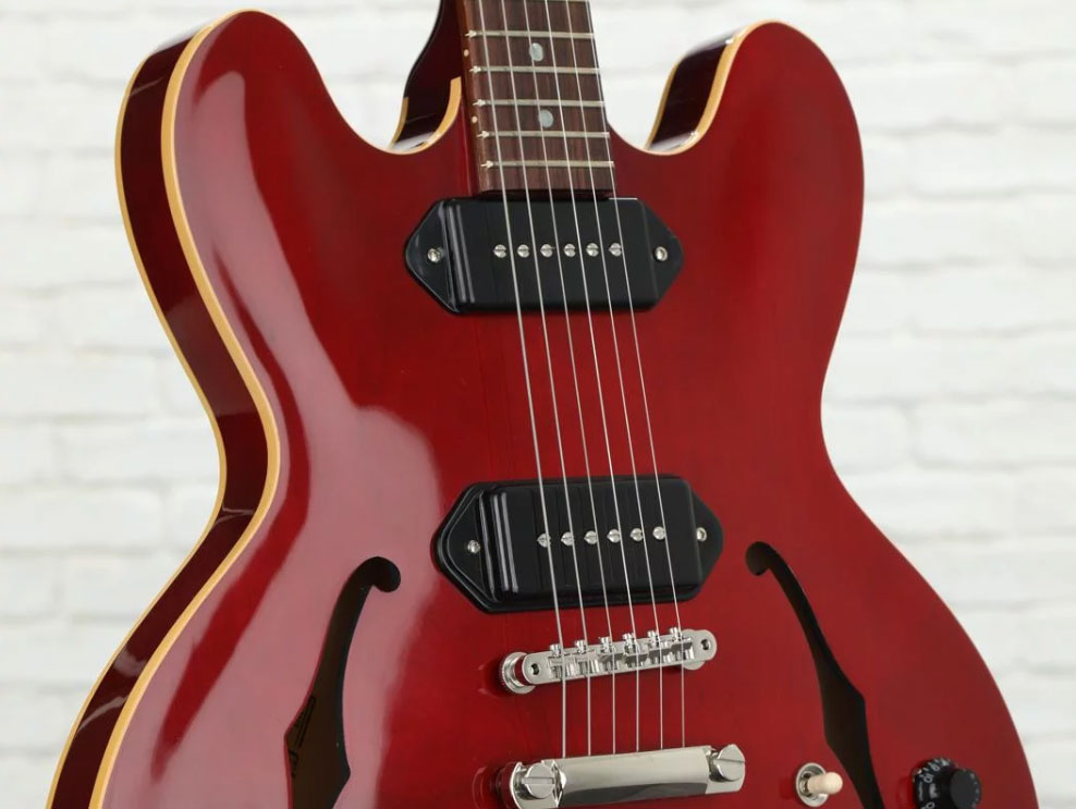 Gibson Es-335 Dot P-90 2019 Ht Rw - Wine Red - Guitare Électrique 1/2 Caisse - Variation 2