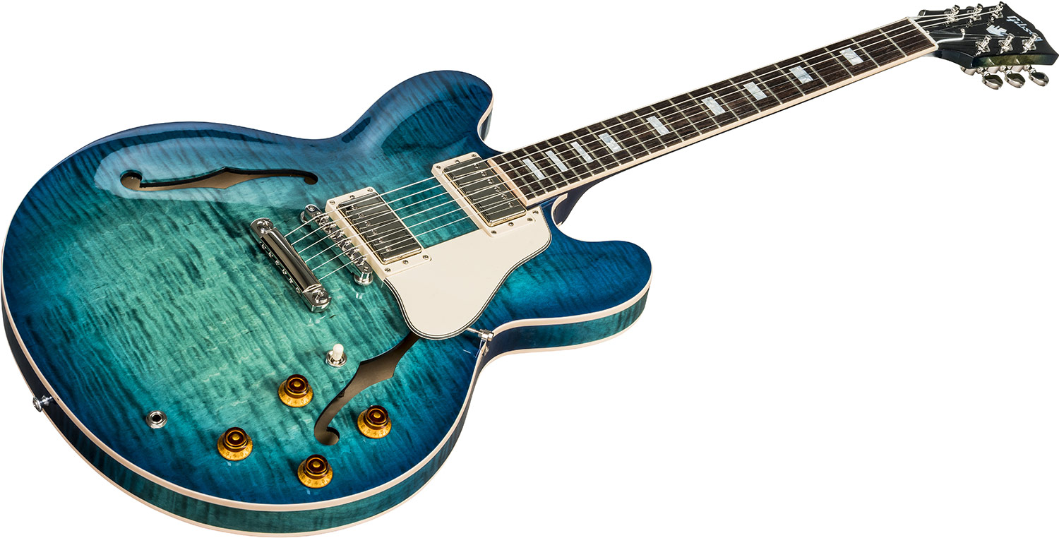 Gibson Es-335 Figured 2018 - Aquamarine - Guitare Électrique 1/2 Caisse - Variation 1